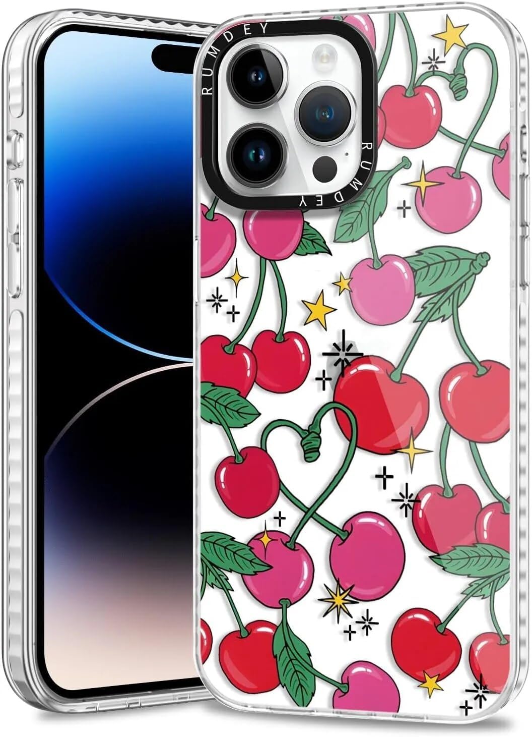 Rumdey 2 Pack Cute Cherry For Iphone 7/8 / Se 2020 / Se 2022 4.7'' Phone Case, Transparent Tpu Aesthetic Design Clear Cases Soft