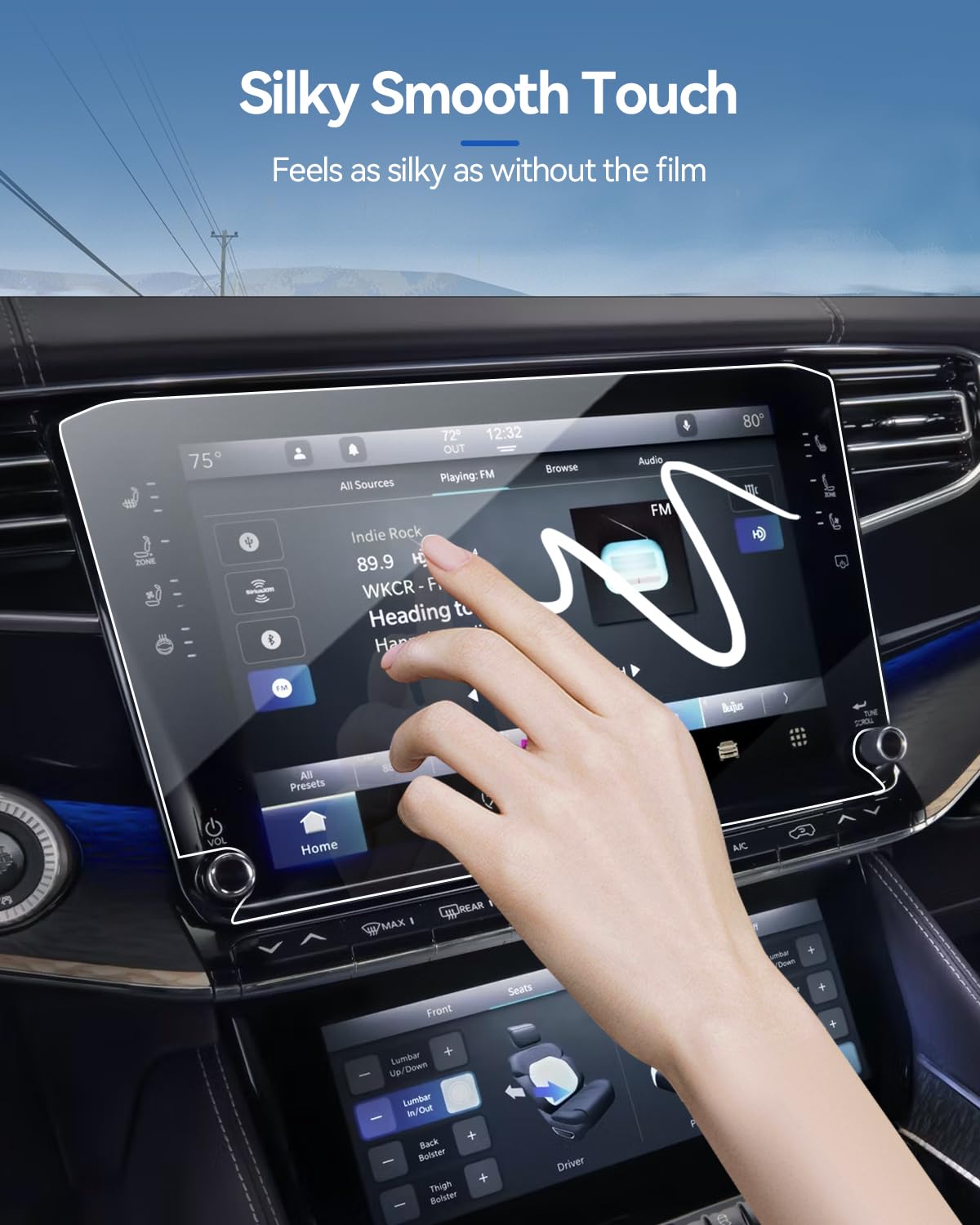 Lantu 2Pcs Car Screen Protector For 2022 2023 2024 Grand Wagoneer (Base, Series, Obsidian) Accessories Navigation Nano Touchscre