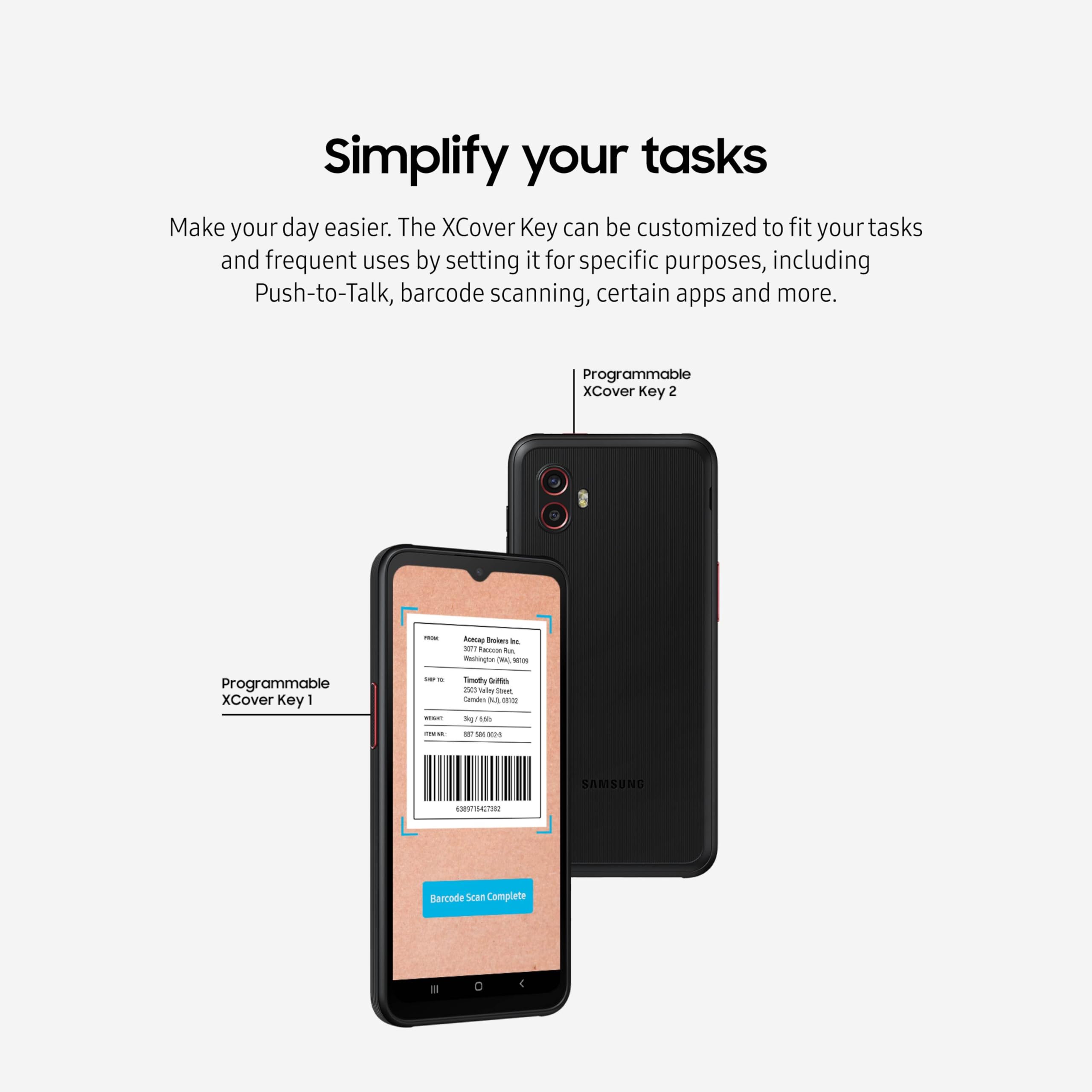 Samsung Electronics Galaxy 4G Lte Xcover Pro Rugged (Ip Rated) Unlocked| Dual Sim | Us Version (2022 Model) |64Gb | Black - Sm-G