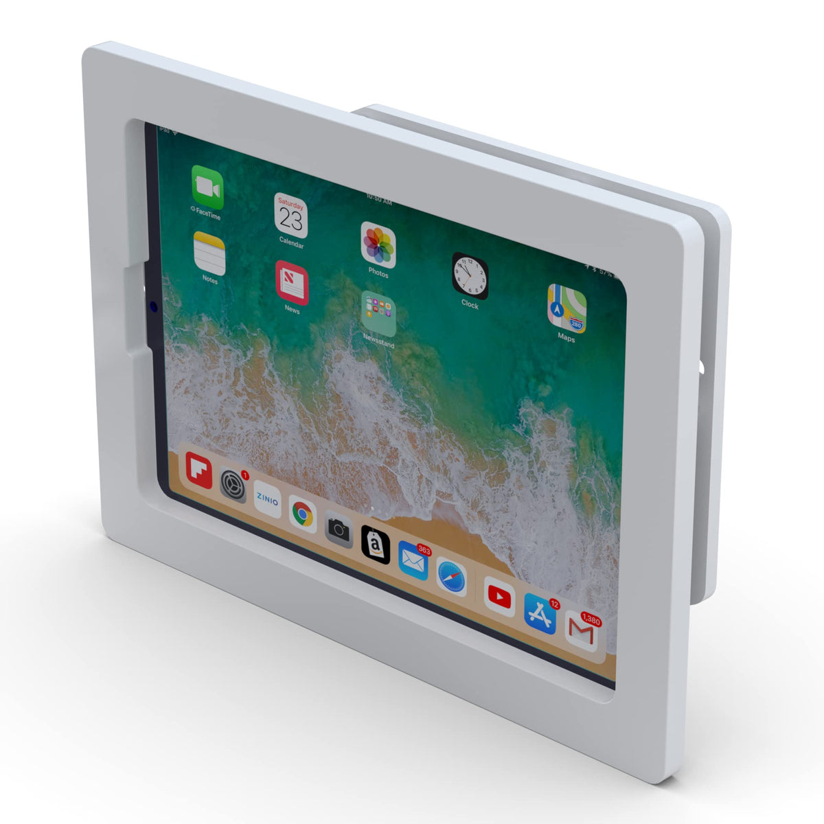 Tabcare Anti Theft Acrylic Vesa Enclosure For Apple Ipad Mini 6 7 8.3' With Free Wall Mount Kit & 90 Degree Angle Usb C Charge Cable (Ipad Mini 6/7 8.3', White)