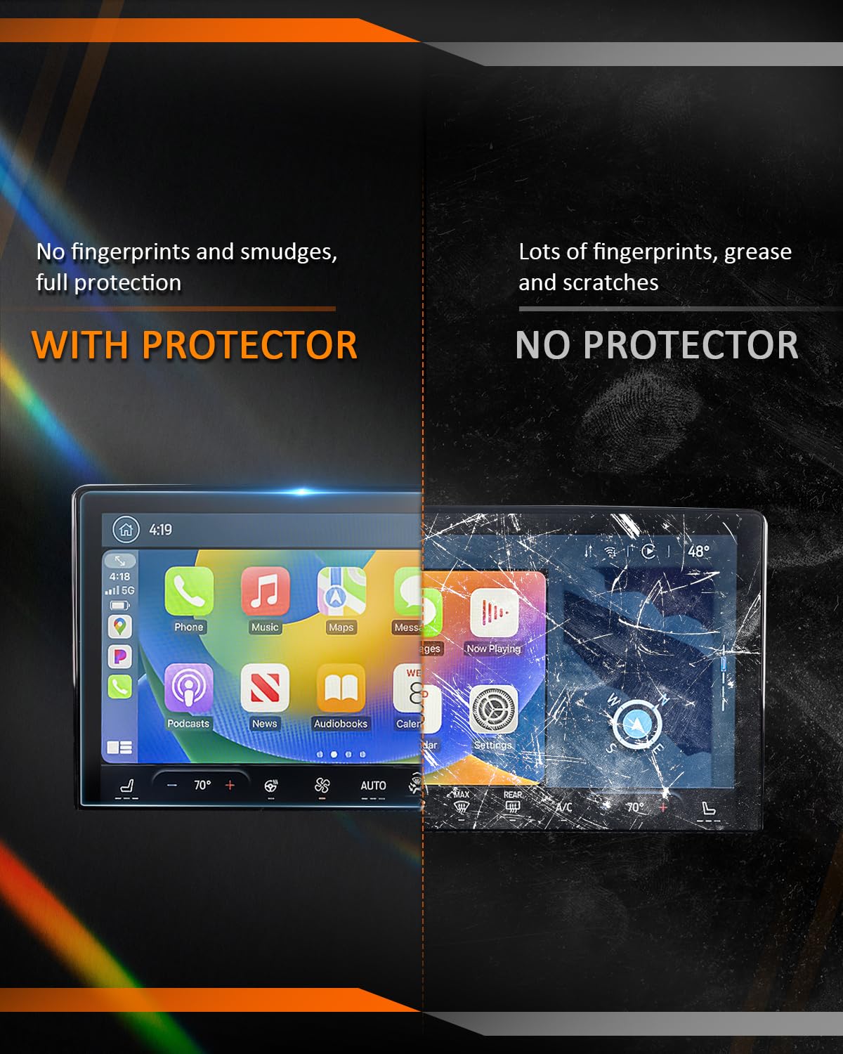 Cdefg Screen Protector For Ford Escape Hybrid 2025 2024 2023 Accessories (St Line/Select/Platinum/Elite/Plug In) Touchscreen Cover Protector For Ford Escape 2023 2024 2025 2Pcs 13.2' Nano Film