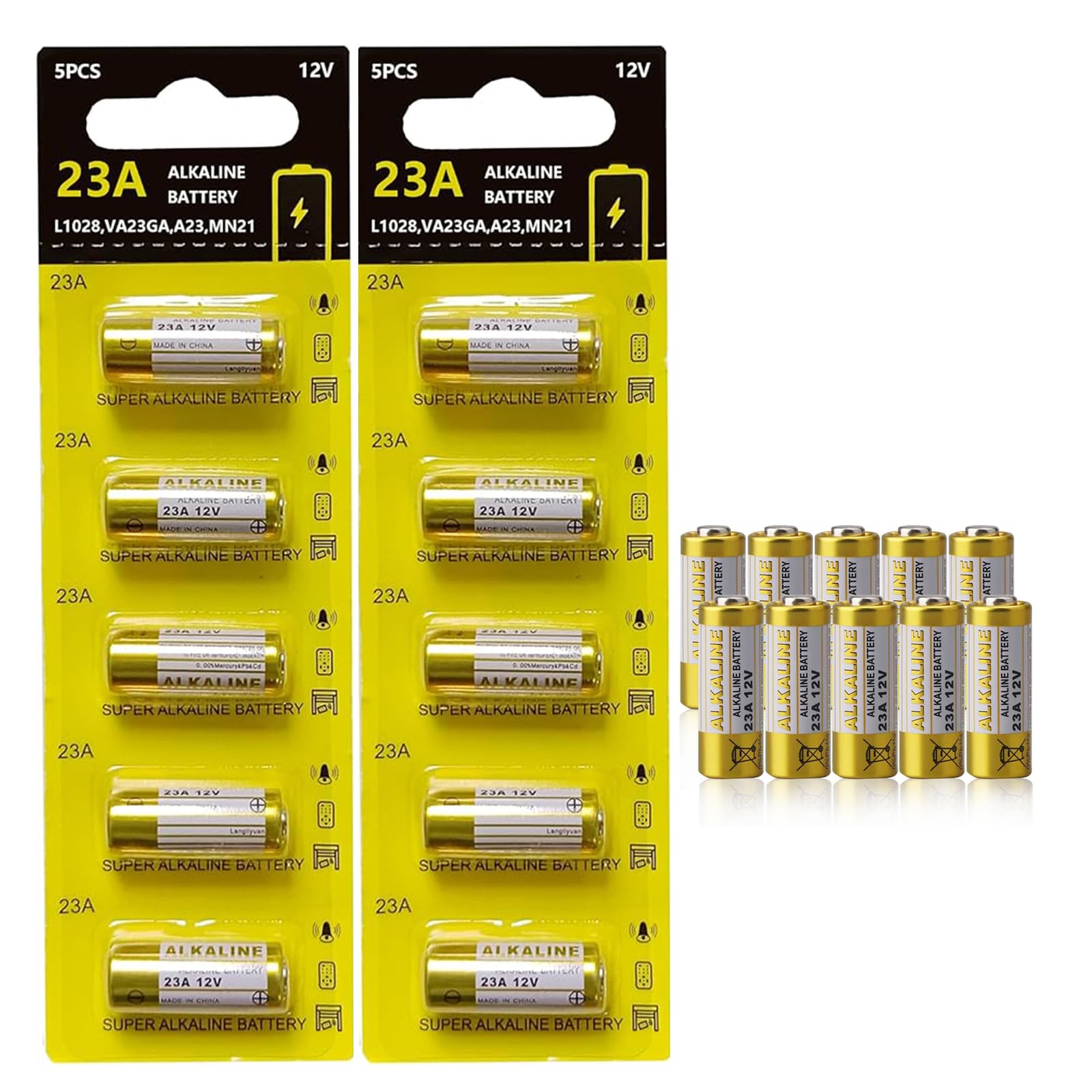 23A 12 Volt Battery, 12V Battery for Remote, Alkaline 10 Pack, for Remote Control,doorbell,Alarm Clock,car Key,igniter