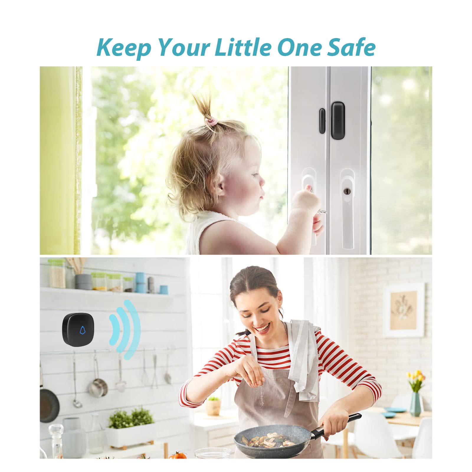 Metak Door Chime, Wireless Door Open Contact Sensor Alarm With 500 Ft Range, 58 Chimes And 5 Volume Levels For Business/Store/Ho