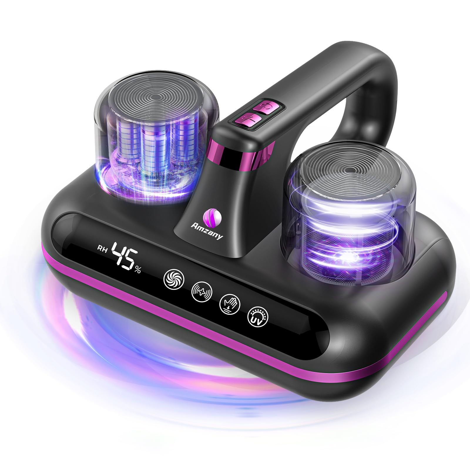 Amzany Bed Vacuum Cleaner   5 In 1 Cordless Mattress Vacuum Cleaner, Powered By Ultrasonic Technology, 16Kpa Strong Suction,Low