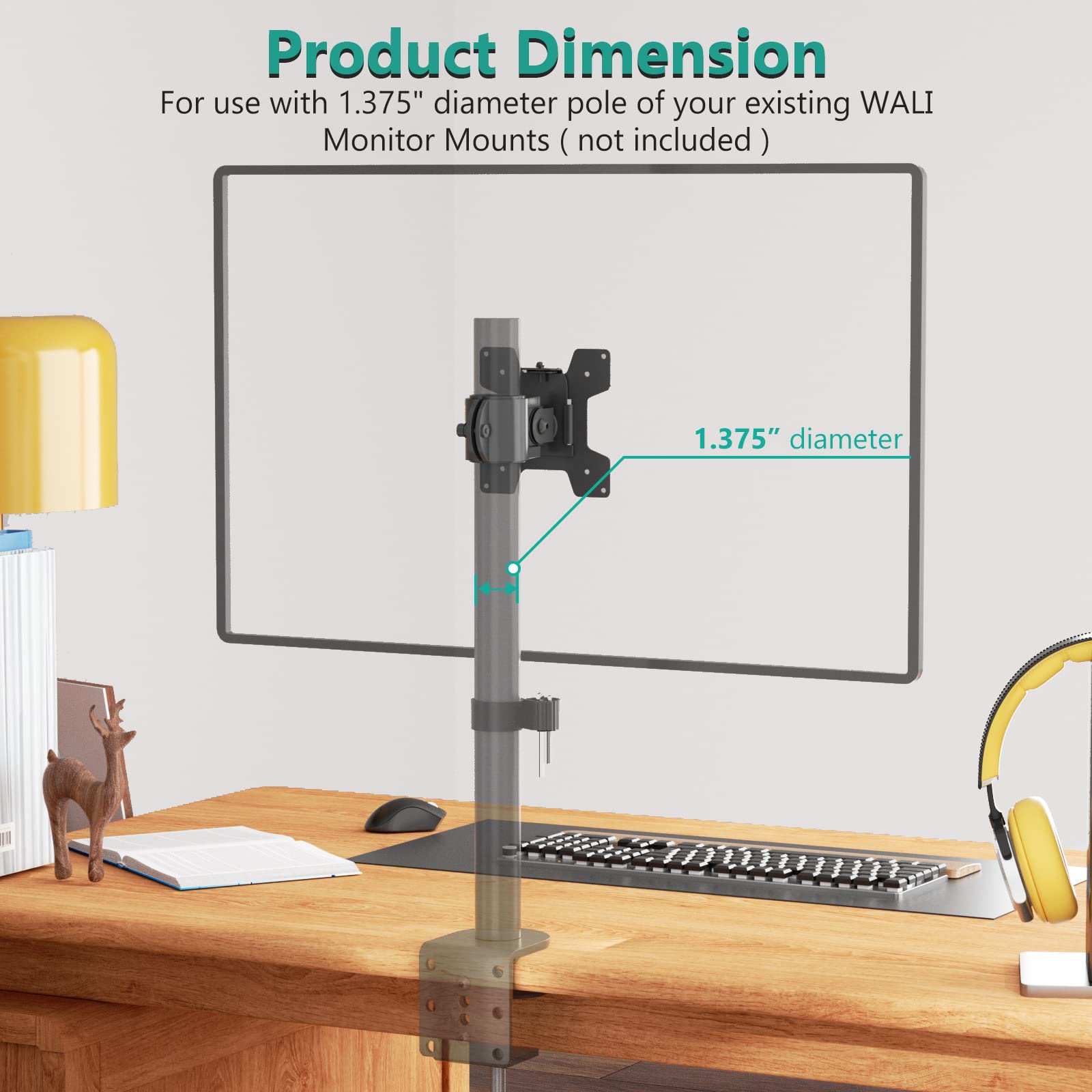 Wali Mounting Plate For Wali Monitor Mounting System, Mounting Holes 75 By 75 Mm And 100 By 100 Mm (Ves01), Black