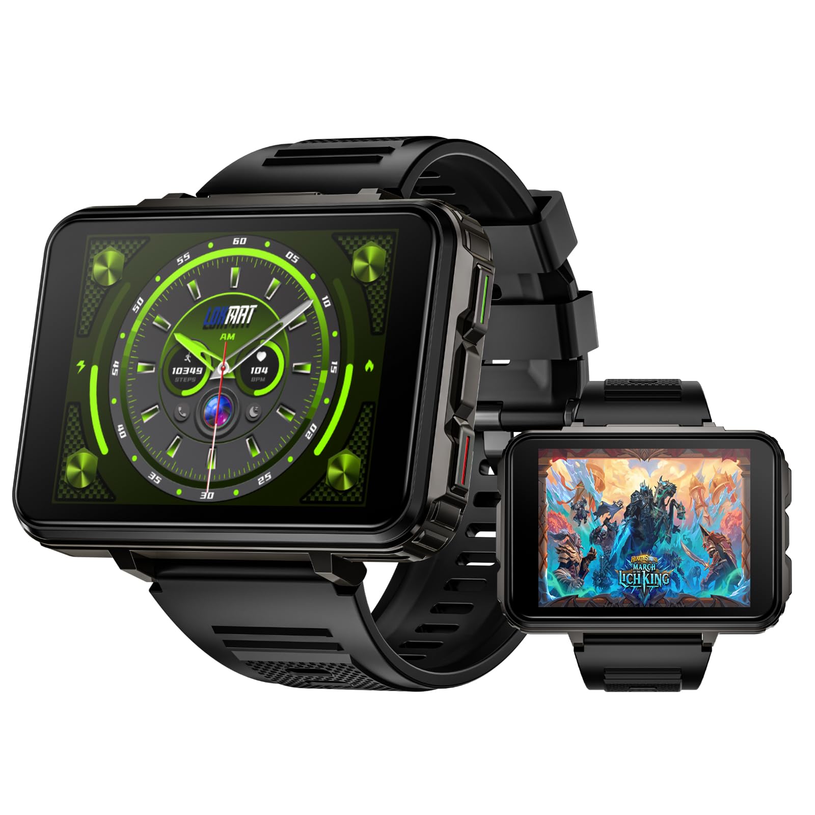 Lokmat 4G Smart Watch, 6Gb+128Gb Android Smartwatch Phone Call, 2.4 '' Large Screen Sport Watch 1500Mah Dual Camera Wifi Bluetoo