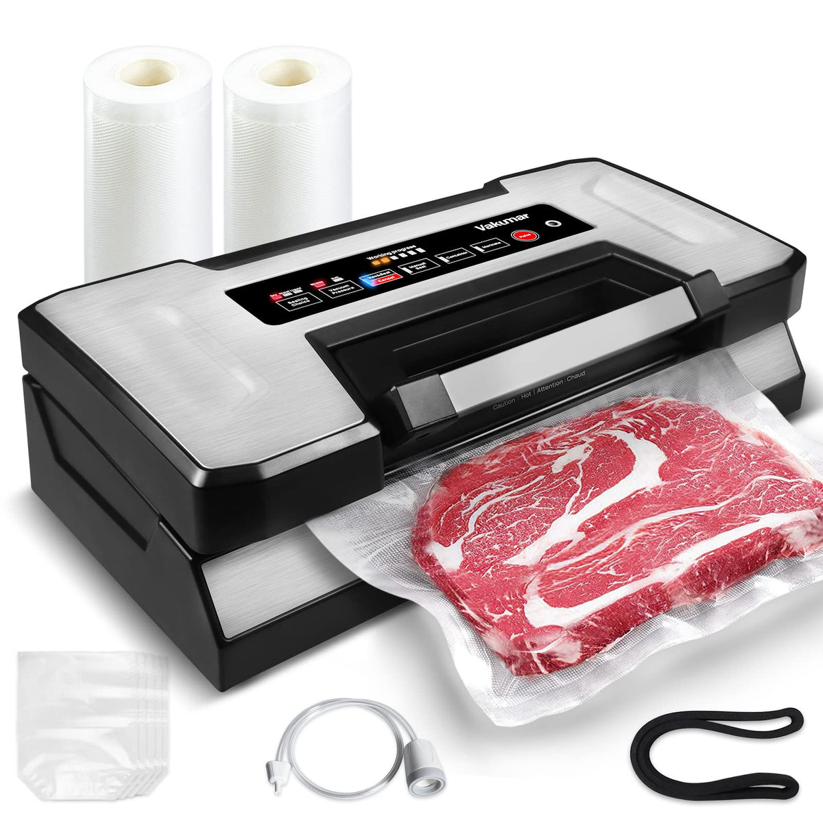 Vakumar Vacuum Sealer Machine, 90Kpa Food Vacuum Sealer Machine Preservation Dry/Moist/Liquid Modes, Led Indicator Light, Handle