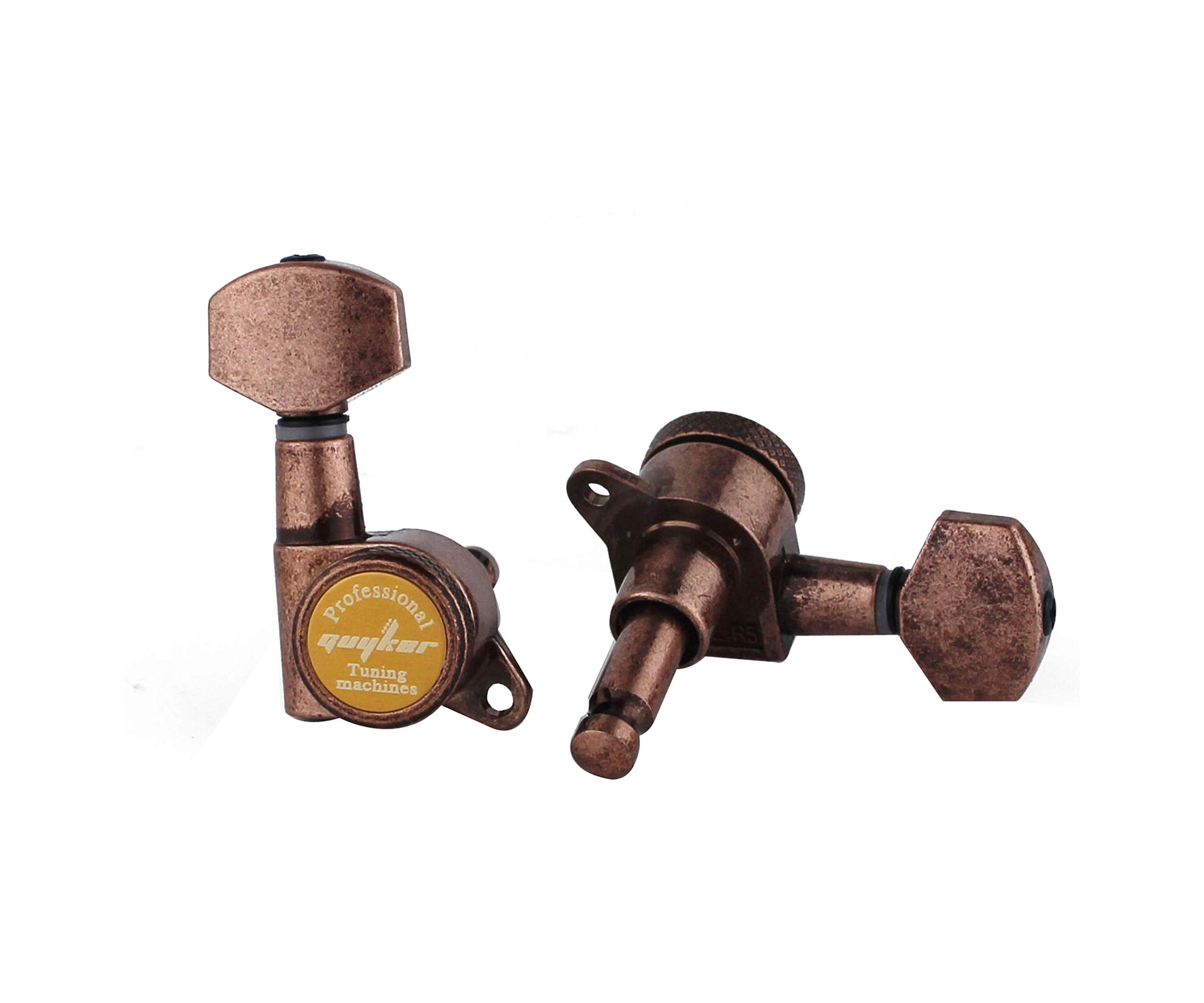 Guyker Guitar Locking Tuners (3L + 3R)   1:18 Lock String Tuning Key Pegs Machine Head Replacement For St Tl Sg Lp Style Electri