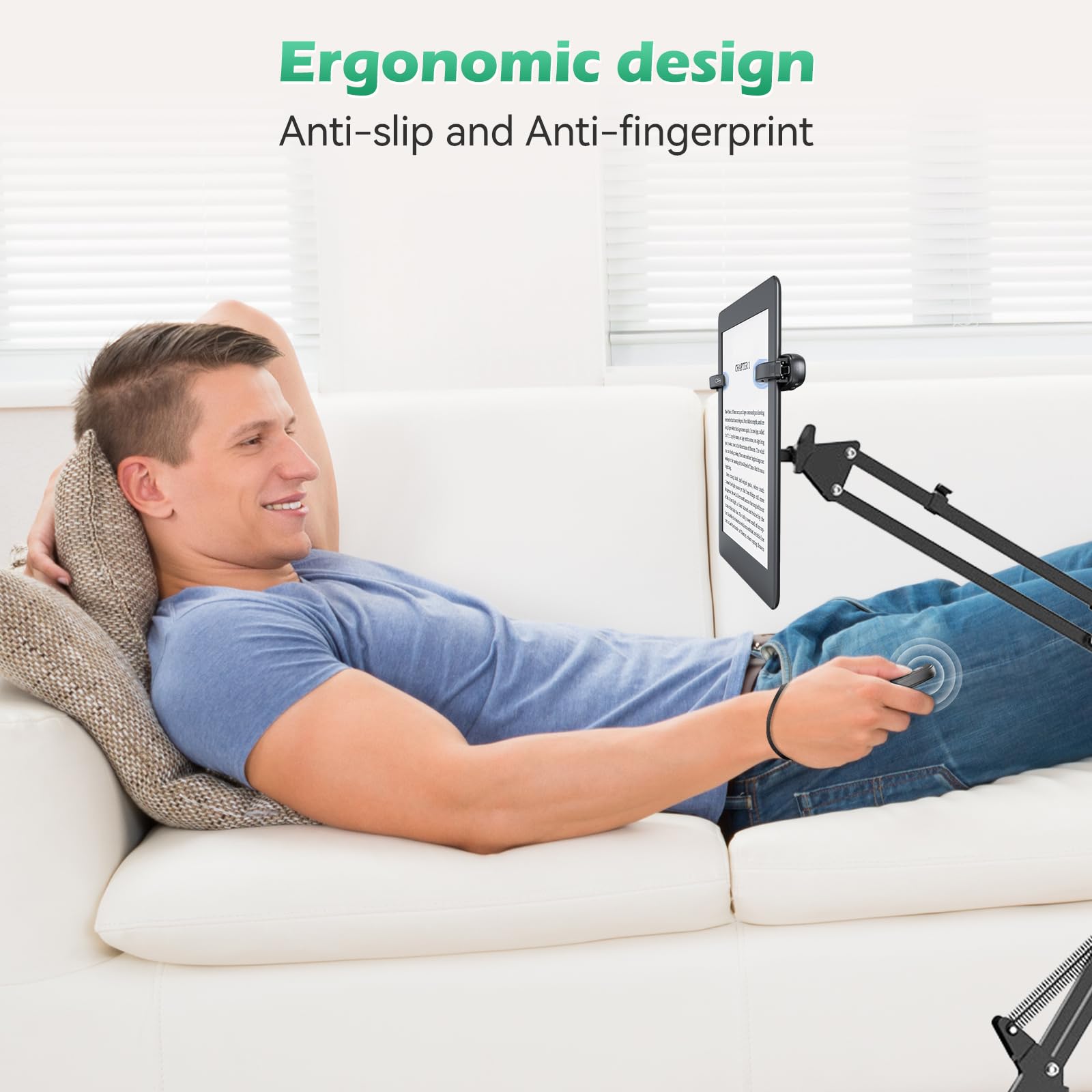 Remote Control Page Turner, Wireless Page Turner, Usb-C Rechargeable, No Bluetooth, No Wifi Required, Fingerprint-Resistant Clip