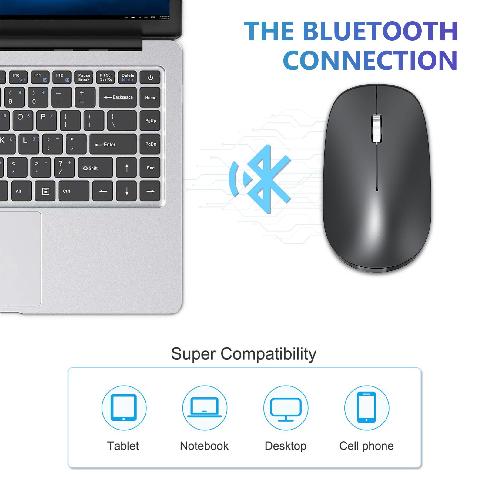 Omoton Bluetooth Mouse For Ipad And Iphone (Ipados 13/ Ios 13 And Above), Ultra Thin Wireless Mouse Compatible With Bluetooth En