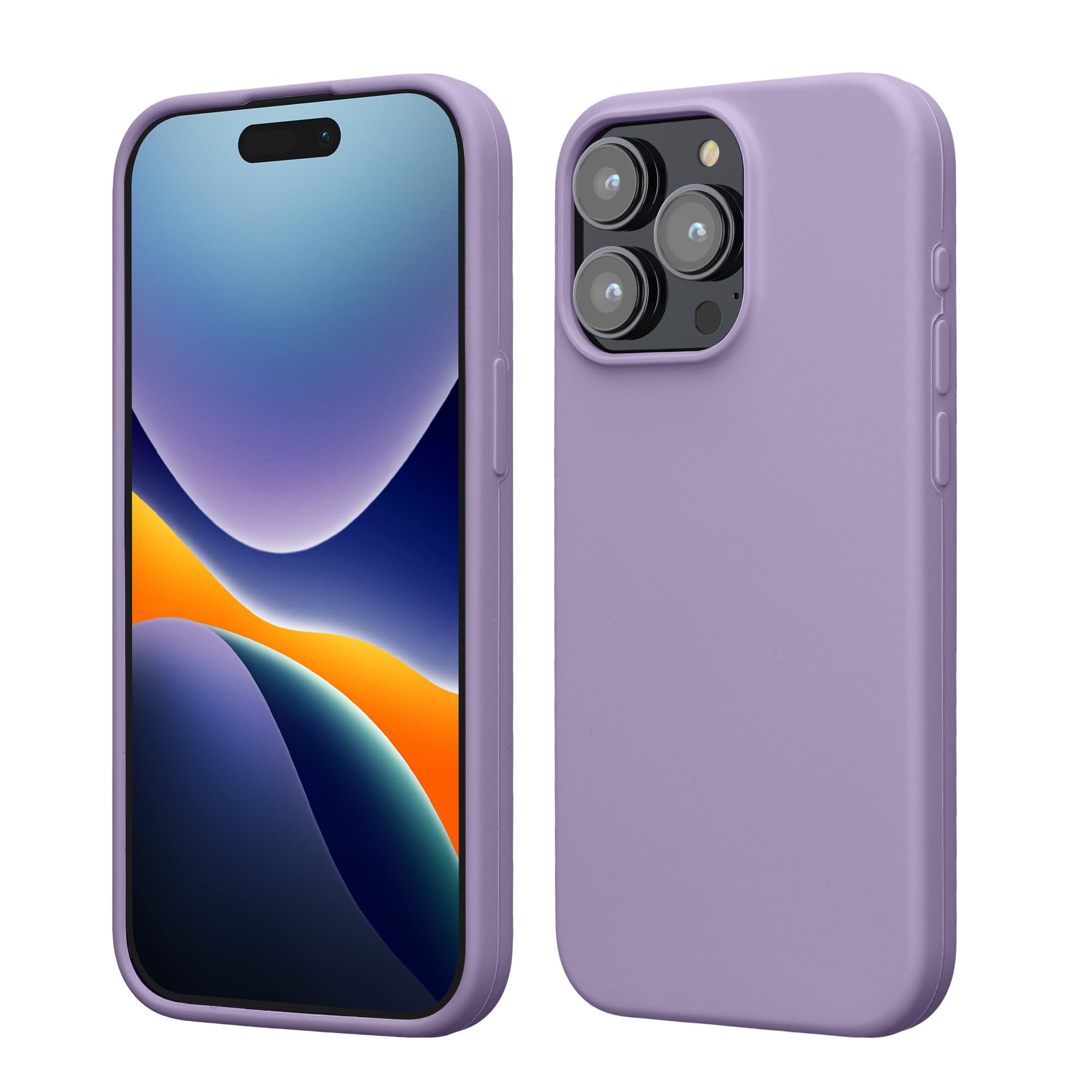 kwmobile Case Compatible with iPhone 15 Pro Max Case - Slim Soft TPU Silicone Cover - Violet Purple