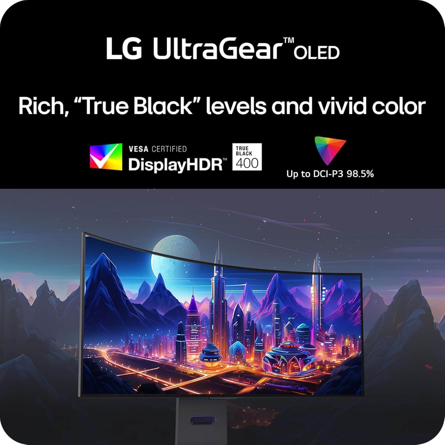Lg 34Gs95Qe 34 Inch Ultragear Oled Curved Gaming Monitor Wqhd 800R 240Hz 0.03Ms Displayhdr True Black 400 Amd Freesync Premium P