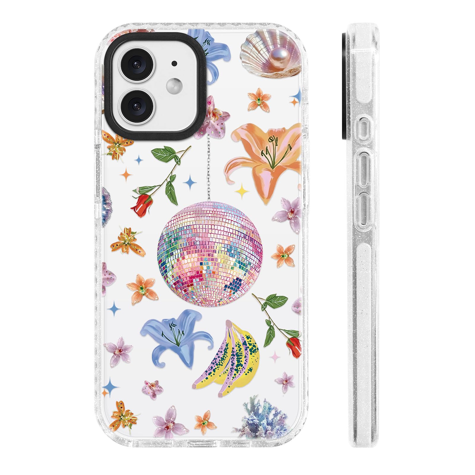 ChiCs-Flaura for iPhone 12 & iPhone 12 Pro Case [Military-Grade Drop Protection/Whimsical Soft TPU Protective/Camera Protection/