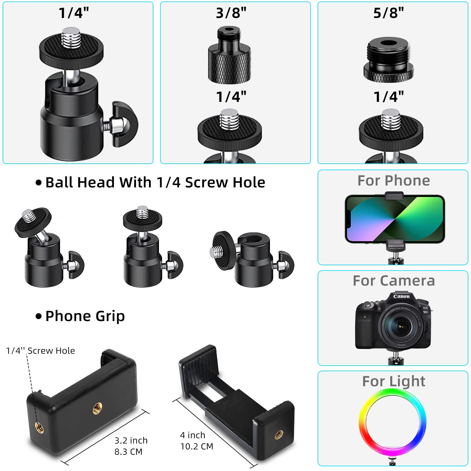 Obeamiu Desk Mount Stand With 27'' Auxiliary Holding Arm, Detachable 2 Section Magic Arm Overhead Light Stand, 16.7 40.1 In Tabl