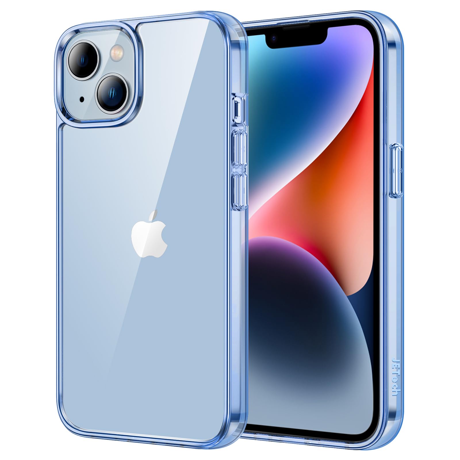 JETech Case for iPhone 14 6.1-Inch, Non-Yellowing Shockproof Phone Bumper Cover, Anti-Scratch Clear Back (Sierra Blue)