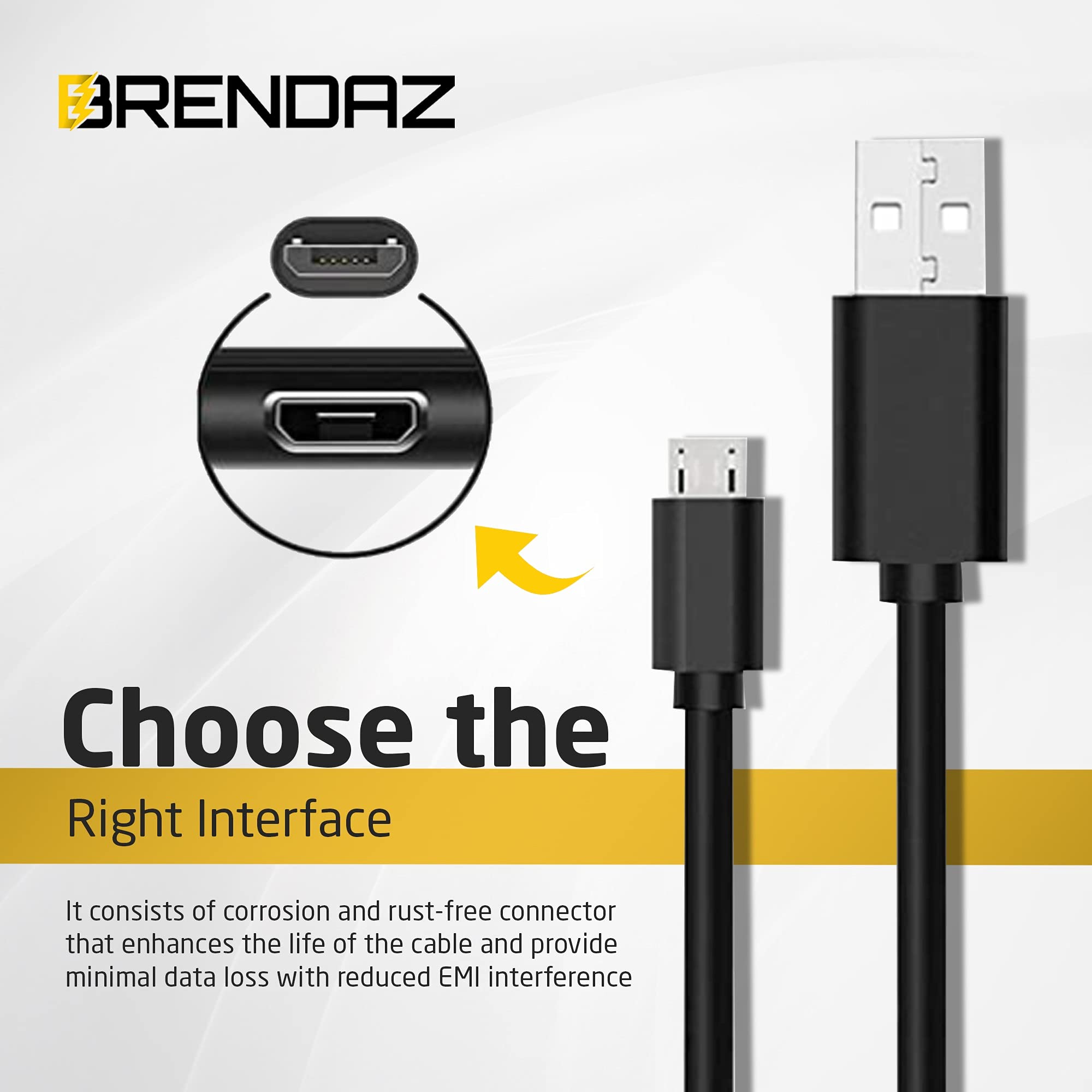 Brendaz Compatible Canon Camera Usb Cable For Canon Eos M50 Mirrorless, Eos 90D Cameras, Usb 2.0 Cable Micro Usb (6 Feet)