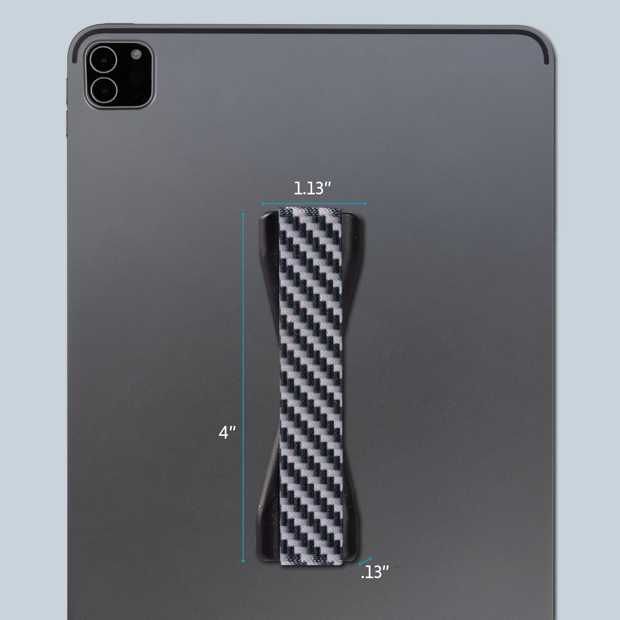 Lovehandle Carbon Fiber Design Duo Grip For Most Smartphones And Tablets   Elastic Phone Strap With Black Base   Combo Phone Gri