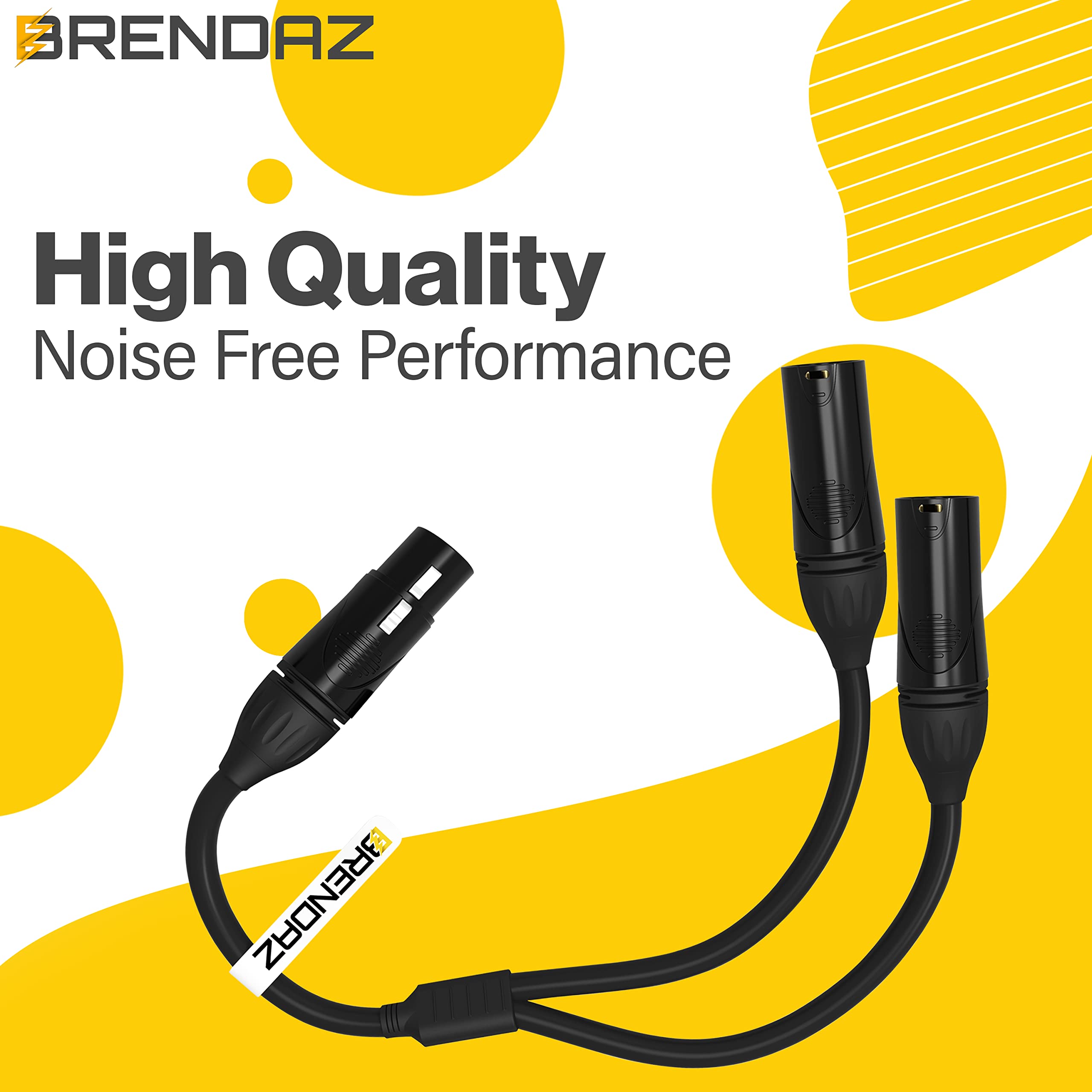 Brendaz (2 Pack) Xlr Splitter Cable, Xlr Female To Dual Xlr Male Y Cable Compatible With Microphone, Audio Mixer, Speaker (Ofc)