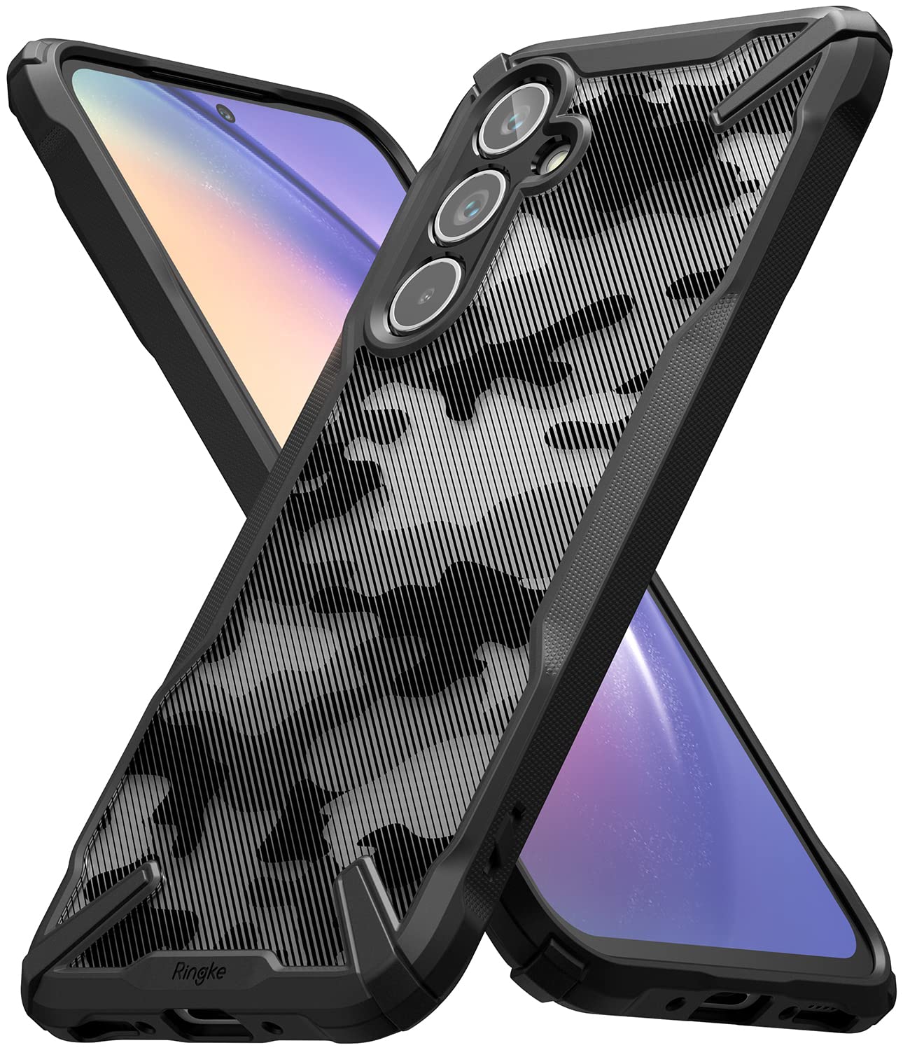 Ringke Fusion X [Military Design] Compatible With Samsung Galaxy A54 5G Case, Camouflage Hard Back Cover Shockproof Advanced Pro