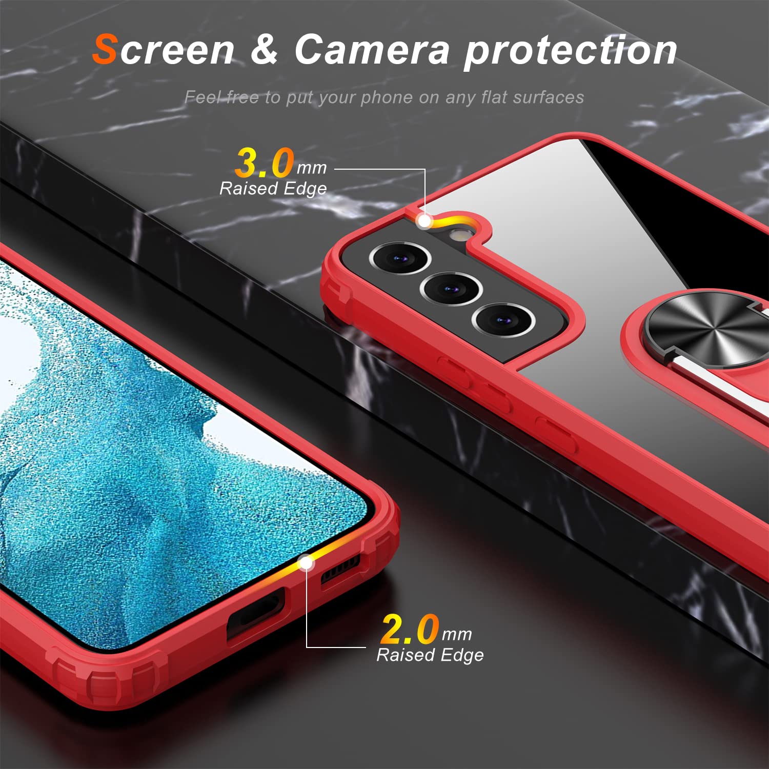 Lumarke Galaxy S22 Plus Case,Samsung S22 Plus Cover Anti Yellow Crystal Clear Heavy Duty Protective Phone Case With Magnetic Kic