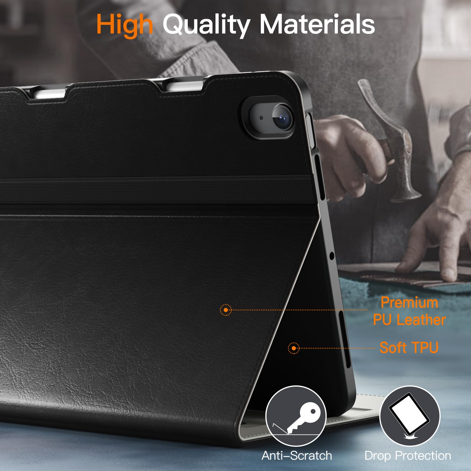 Jetech Case For Ipad Air 11-Inch M3/M2 (2025/2024), Ipad Air 5/4 (10.9-Inch, 2022/2020 Model, 5Th/4Th), Pu Leather Business Foli