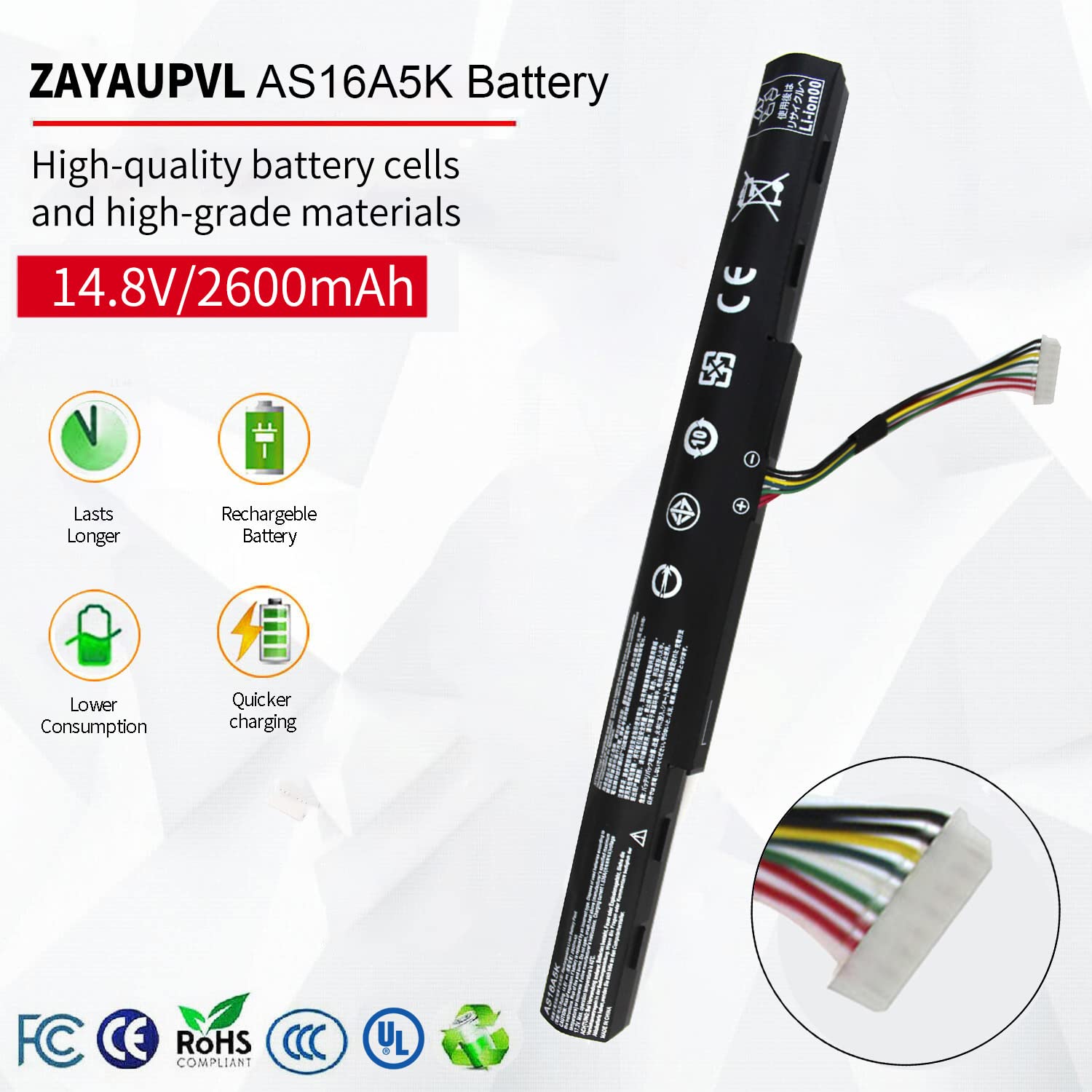 As16A5K As16A8K 4Icr19/66 Battery For Acer Aspire E15 E5 575 N16Q2 E5 576G E5 575G E5 475 F5 573 E5 575 52Jf E5 575 33Bm E5 575G