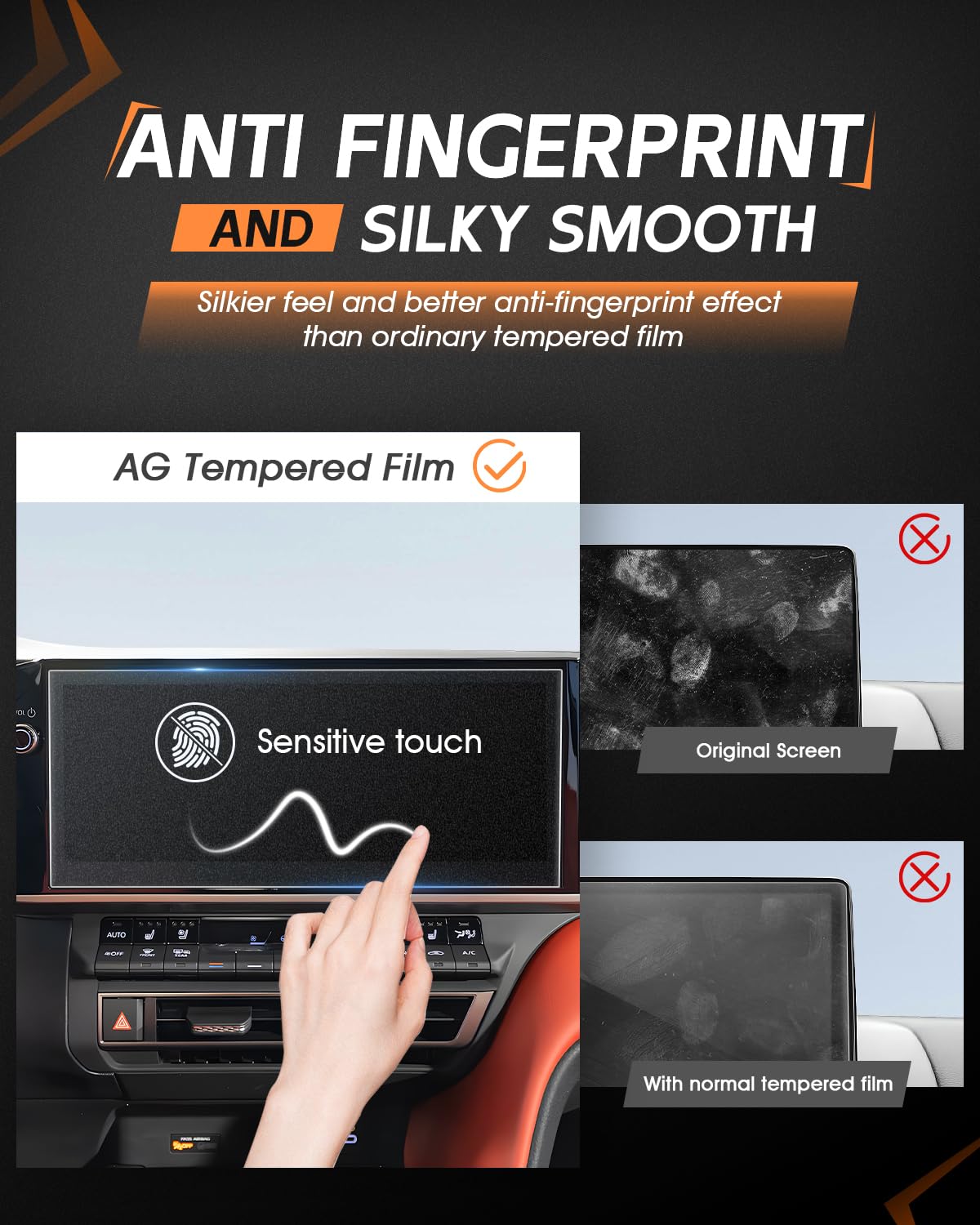 Cdefg 2025 Camry Matte Anti Glare Screen Protector For 2025 Toyota Camry (Xle, Xse) 12.3'' Touchscreen Cover For Camry 2025+ Accessories, 12.3'' Matte Anti Glare Tempered Glass