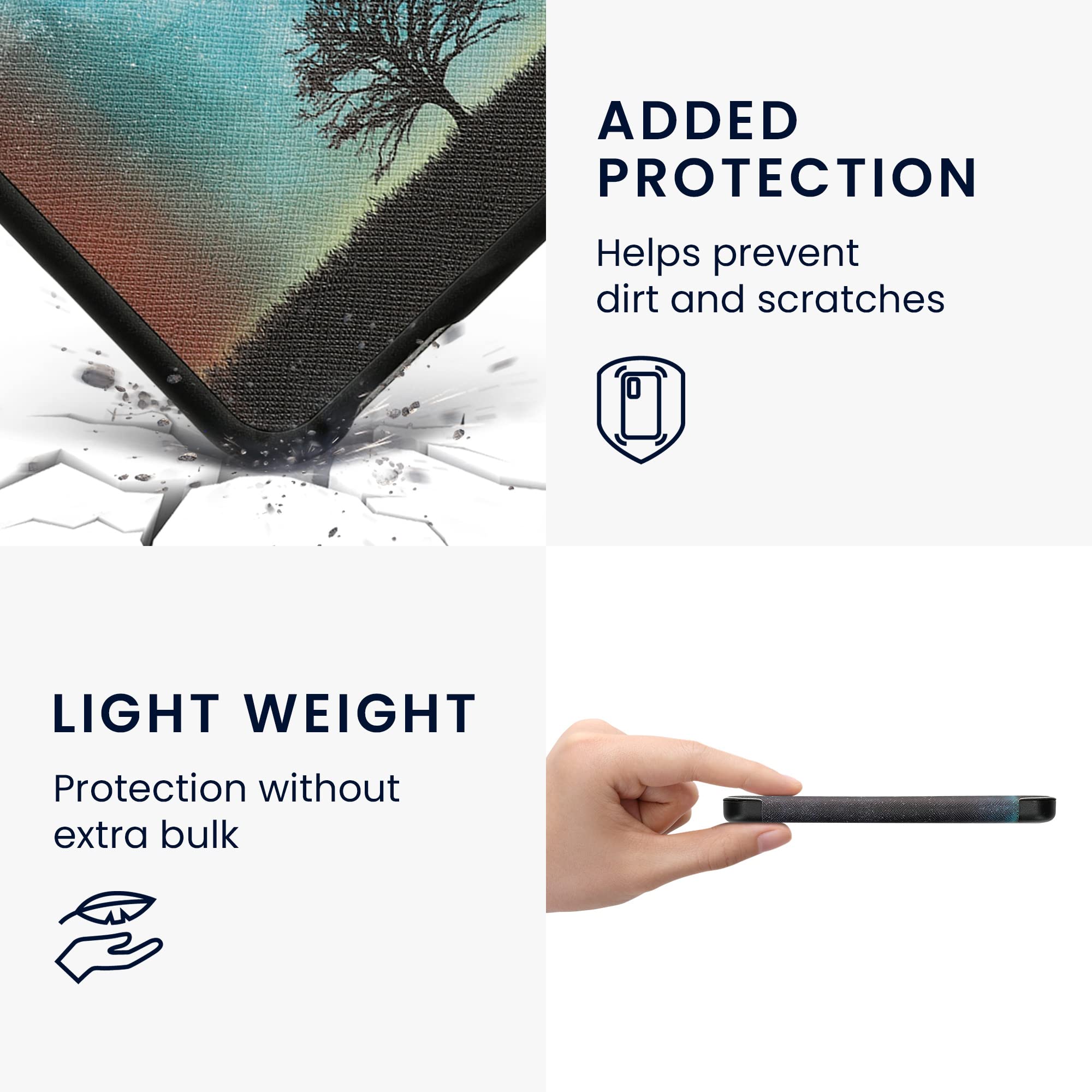 Kwmobile Case Compatible With Barnes & Noble Nook Glowlight 4 / 4E Case   Ereader Cover   Cosmic Nature Blue/Grey/Black