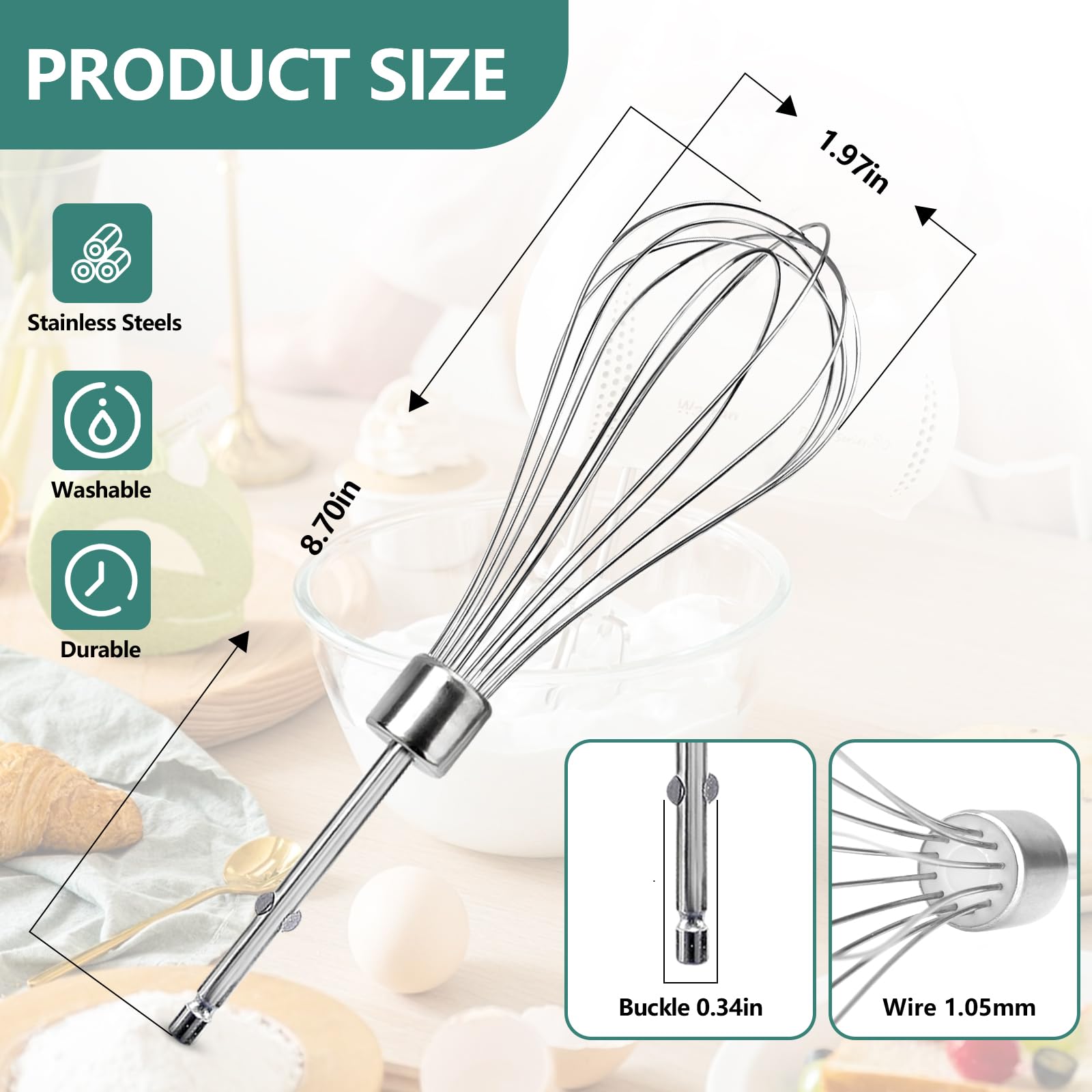 Hasanbar Hand Mixer Beaters Compatible With Hamilton Beach Hand Mixer 62682Rz 62692 62695V 64699, Mixer Replacement Beaters Fit