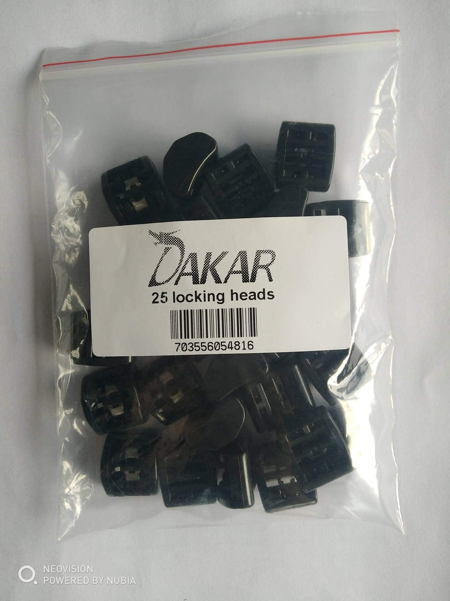 Dakar Locking Head Equivilent To Tyd Lh Or Css Lh, Weather Resistant Acetel, Black, 25 Pcs
