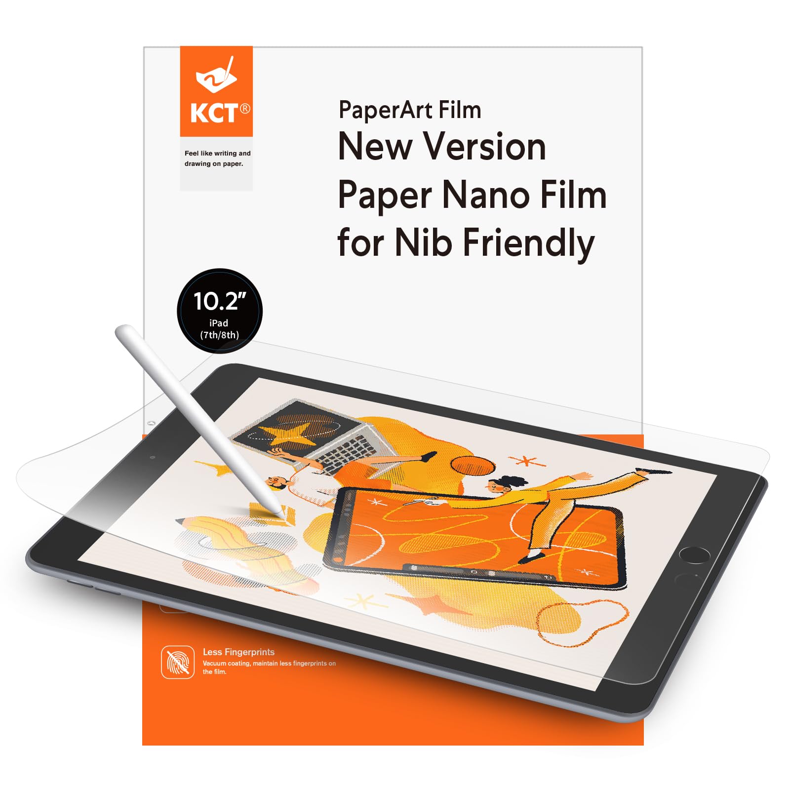 Kct 2 Pack Paperfeel Screen Protector Compatible With Ipad 9Th/8Th/7Th (10.2 Inch, 2021 2019), Matte Pet Film, No Glare, Compatible With Apple Pencil