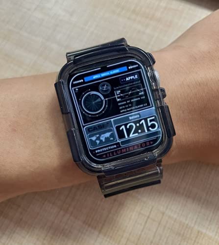 Blingbrione Compatible Apple Watch Strap With Case 45Mm/42Mm/44Mm, Jelly Sport Silicon Soft Wristband And Shockproof Impact Rugg