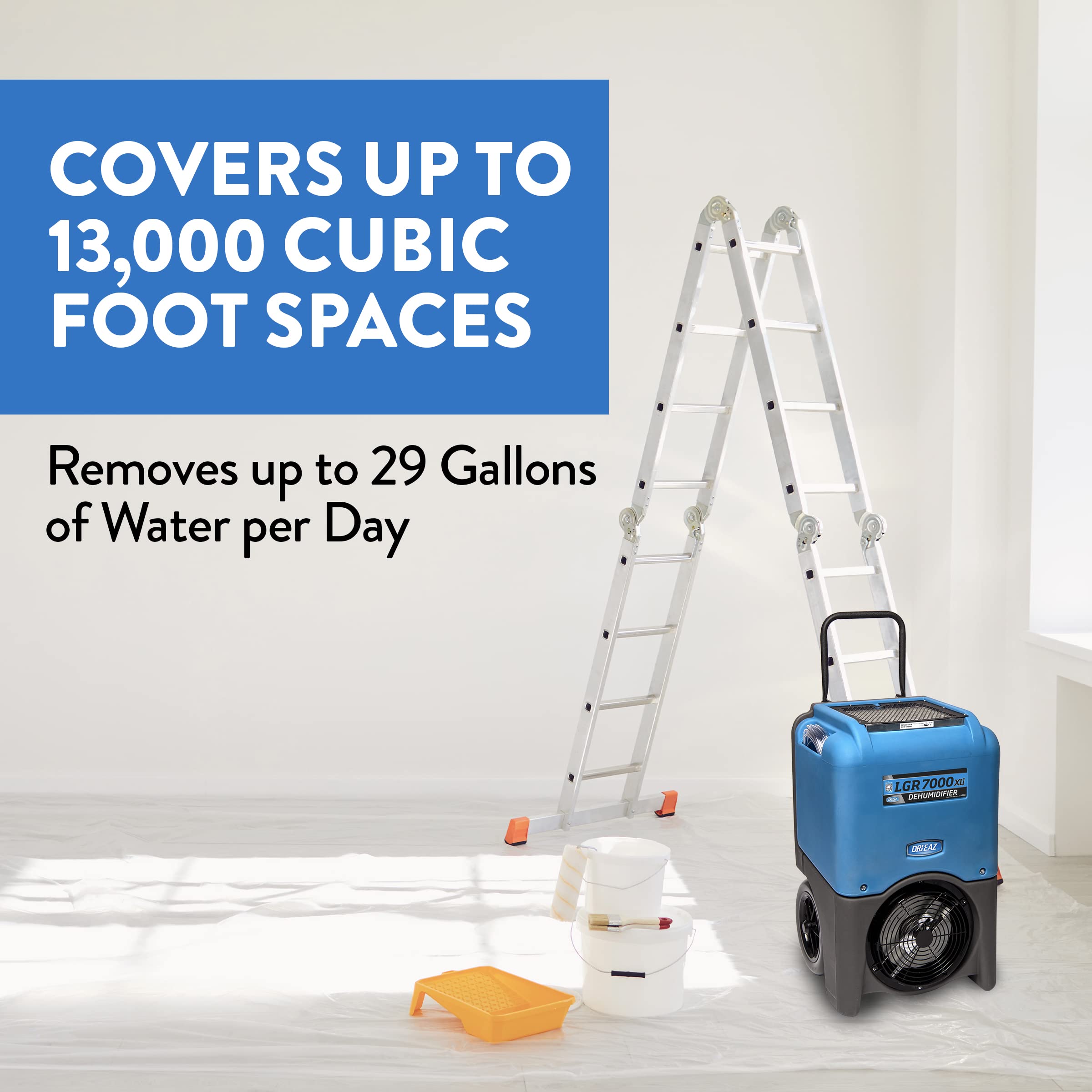 Dri Eaz Lgr 7000Xli Commercial Dehumidifier With Pump F412, Up To 29 Gal, Industrial, Compact Dehumidifier