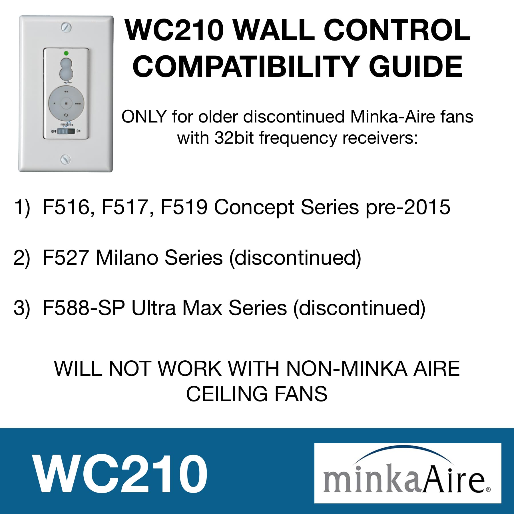 Minka-Aire Wall Control System - White - Wc210