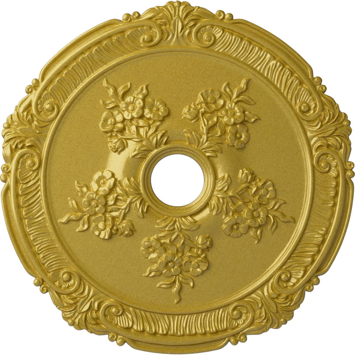 Ekena Millwork Cm26Atrgs Attica With Rose Ceiling Medallion, 26''Od X 3 3/4''Id X 1 1/2''P, Hand Painted Rich Gold