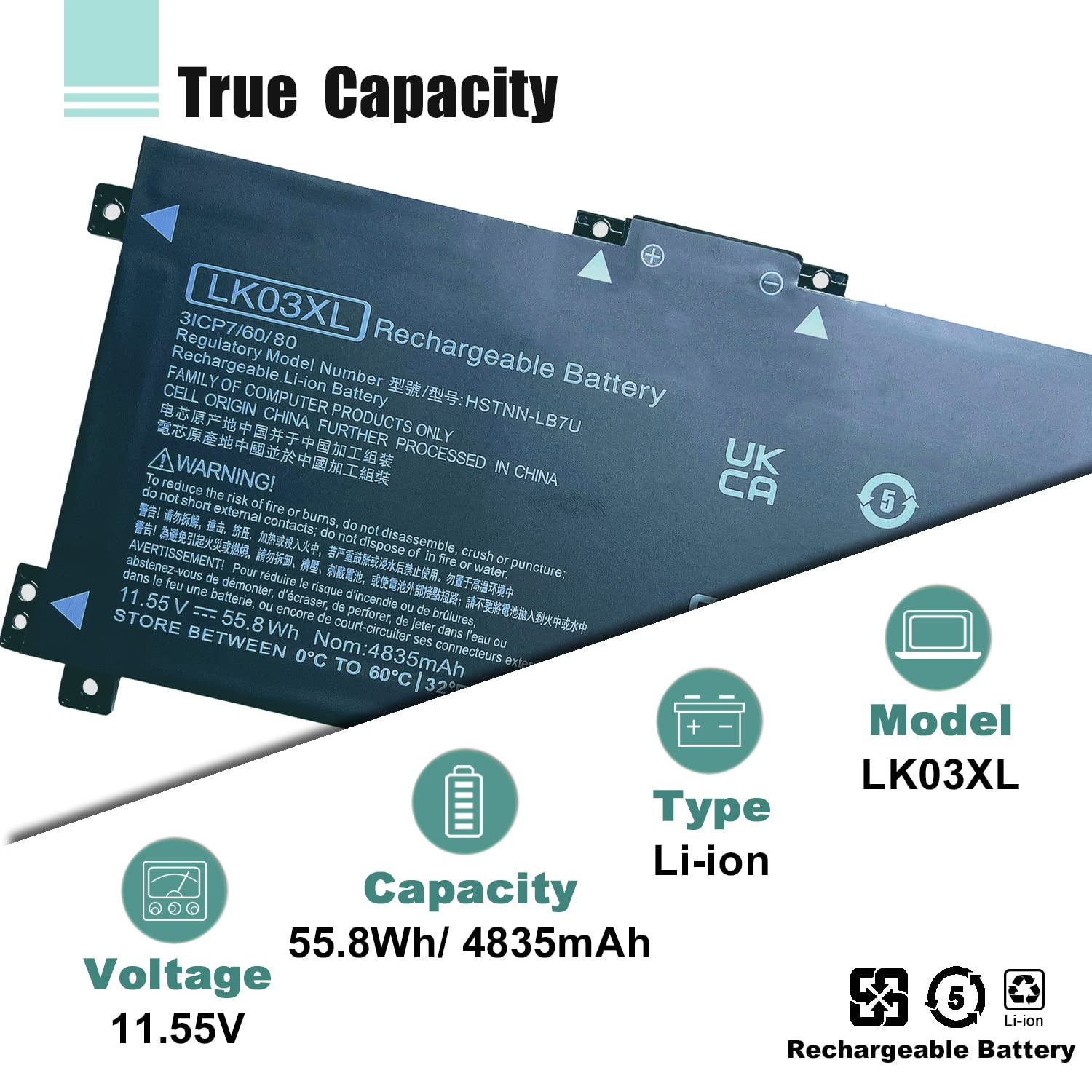 Lk03Xl 916814 855 L09281 855 Battery For Hp Envy X360 Convertible 15M Bp0Xx Bp1Xx Bq0Xx Bq1Xx Bq021Dx Cn0Xxx Cn1Xxx Cn0011Dx Cn0