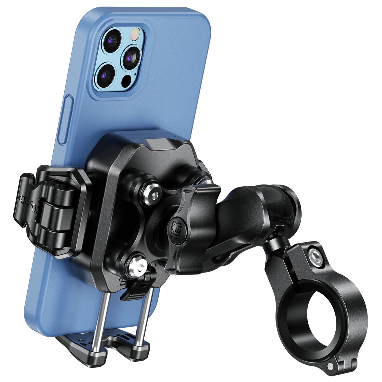 iMESTOU Anti-Vibration Phone Mount for Motorcycles and Bikes with Shock Absorbers & Anti-Theft Design, 1 Ball Phone Mount Suitab