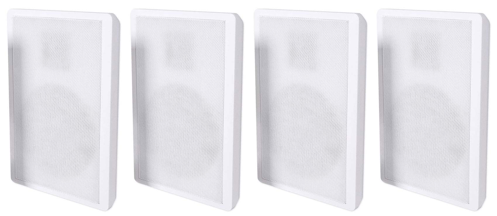 Rockville 4 RockSlim White Home Theater 5.25 240w Easy Wall Mount Slim Speakers