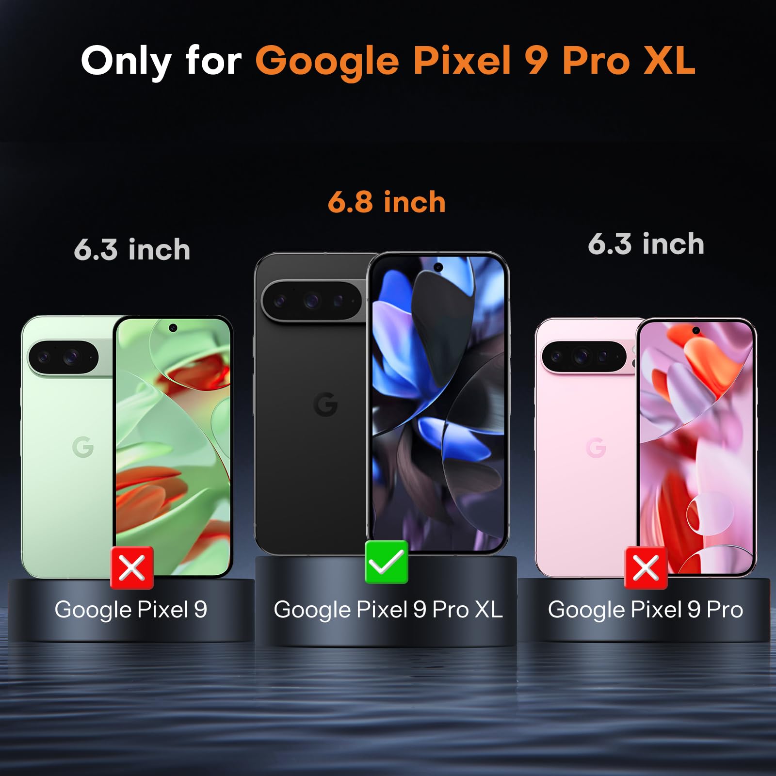 Omoton Screen Protector Only For Google Pixel 9 Pro Xl, [3+2 Pack] 3 Pack Tempered Glass For Pixel 9 Pro Xl & 2 Pack Camera Lens