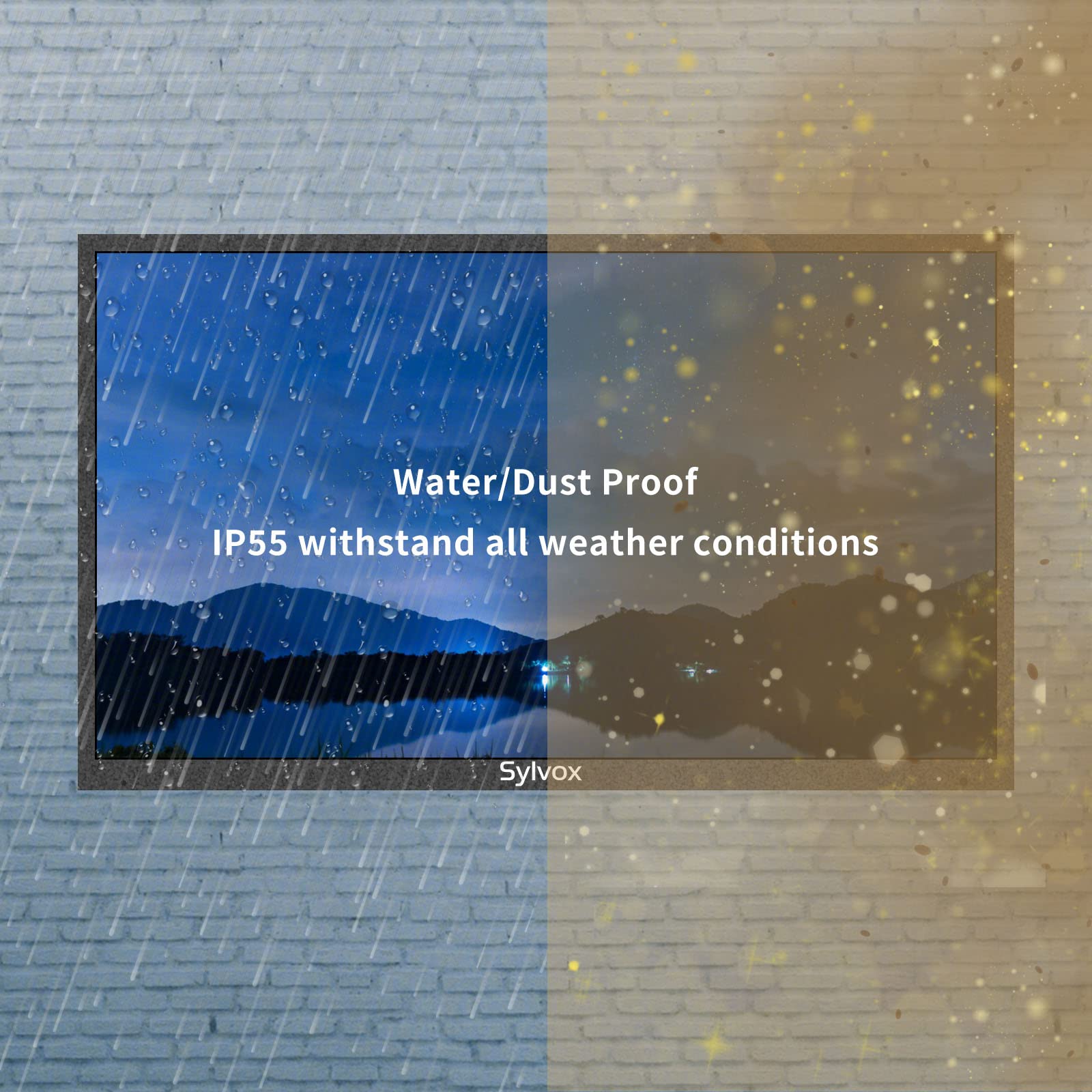 Sylvox 43 Inch Outdoor Tv, Smart Tv Compatible With Google Waterproof 4K Led Outdoor Television With Dual Speakers, Support Blue