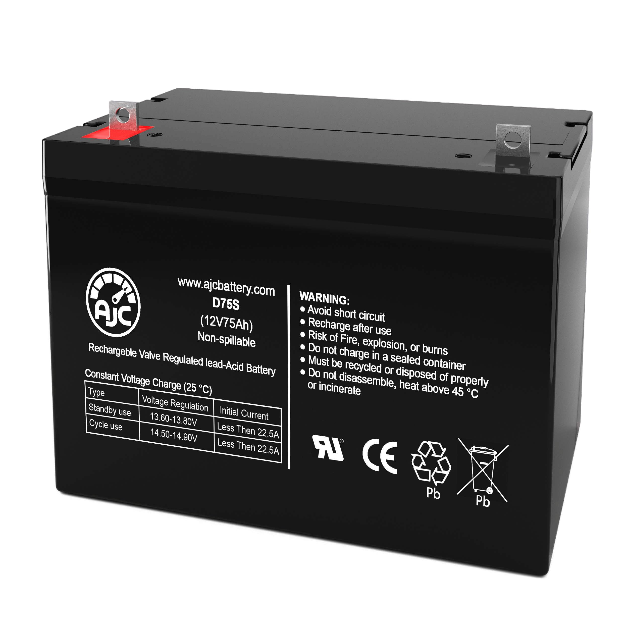 Ajc Pride Mobility Pursuit Xl Sc714 12V 75Ah Mobility Scooter Battery   This Is An Brand Replacement