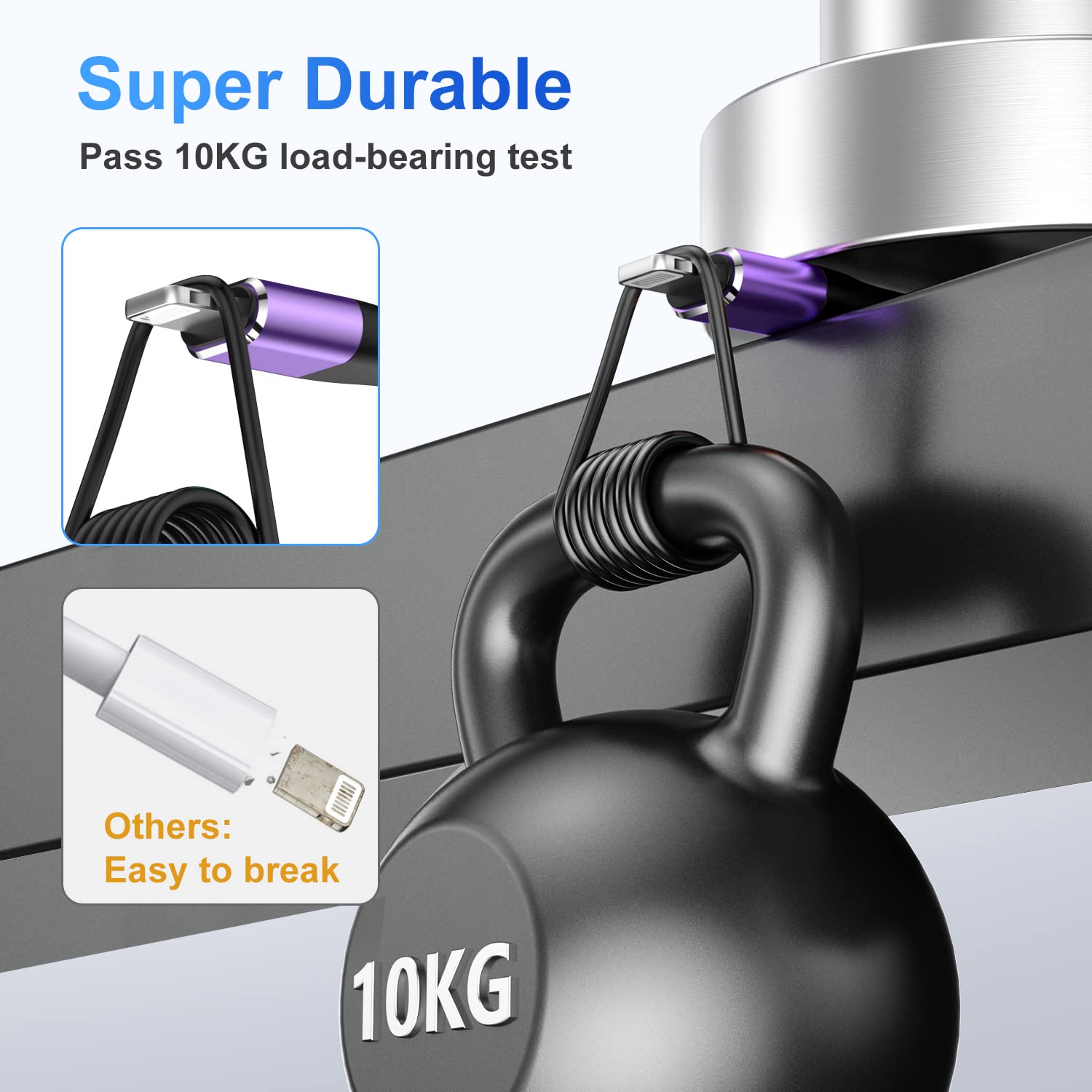 Iphone Charger 4Pack 7Inch, [Apple Mfi Certified] Short Lightning Cable 7Inch, Iphone Charging Cord Fast Charging Cable For Iphone 13 12 Pro Max Mini 11 Pro Xs Xr X 10 8 7 Plus 6S 6 Se Ipad Purple