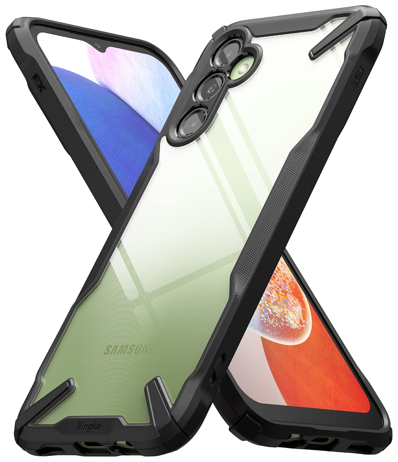 Ringke Fusion-X [Anti-Scratch Dual Coating] Compatible with Samsung Galaxy A14 Case (4G and 5G), Augmented Bumper Clear Hard Bac