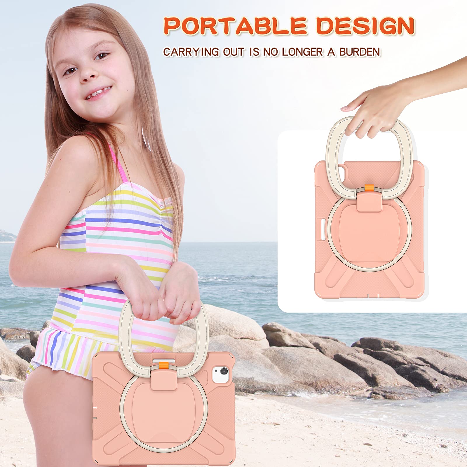 Meegoodo Case For Ipad Pro M2 12.9 Case 6Th/5Th/4Th/3Rd Generation 2022 2021 2020 2018, Tablet Cover With Pencil Holder/Rotating