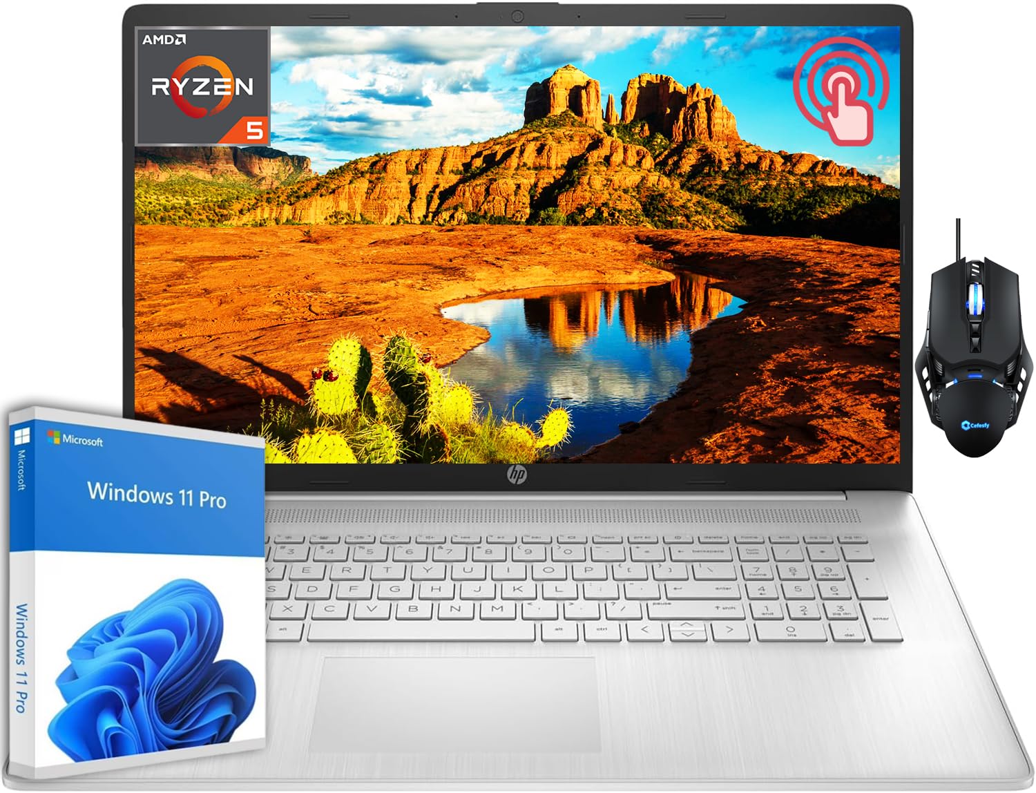 hp 17.3 Touchscreen Laptop for Business, Brightview HD+ Display, AMD Ryzen 5 7530U (6-Core) Processor(Beats i7-1165G7), 64GB RAM