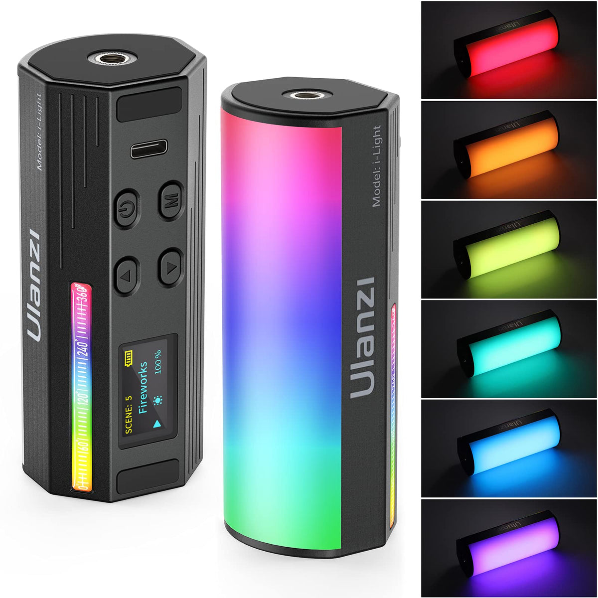 Ulanzi Handheld Light Wand, 360 Rgb Led Video Light For Photography, 2000Mah Rechargeable Mini Light Stick For Video Shooting, 2