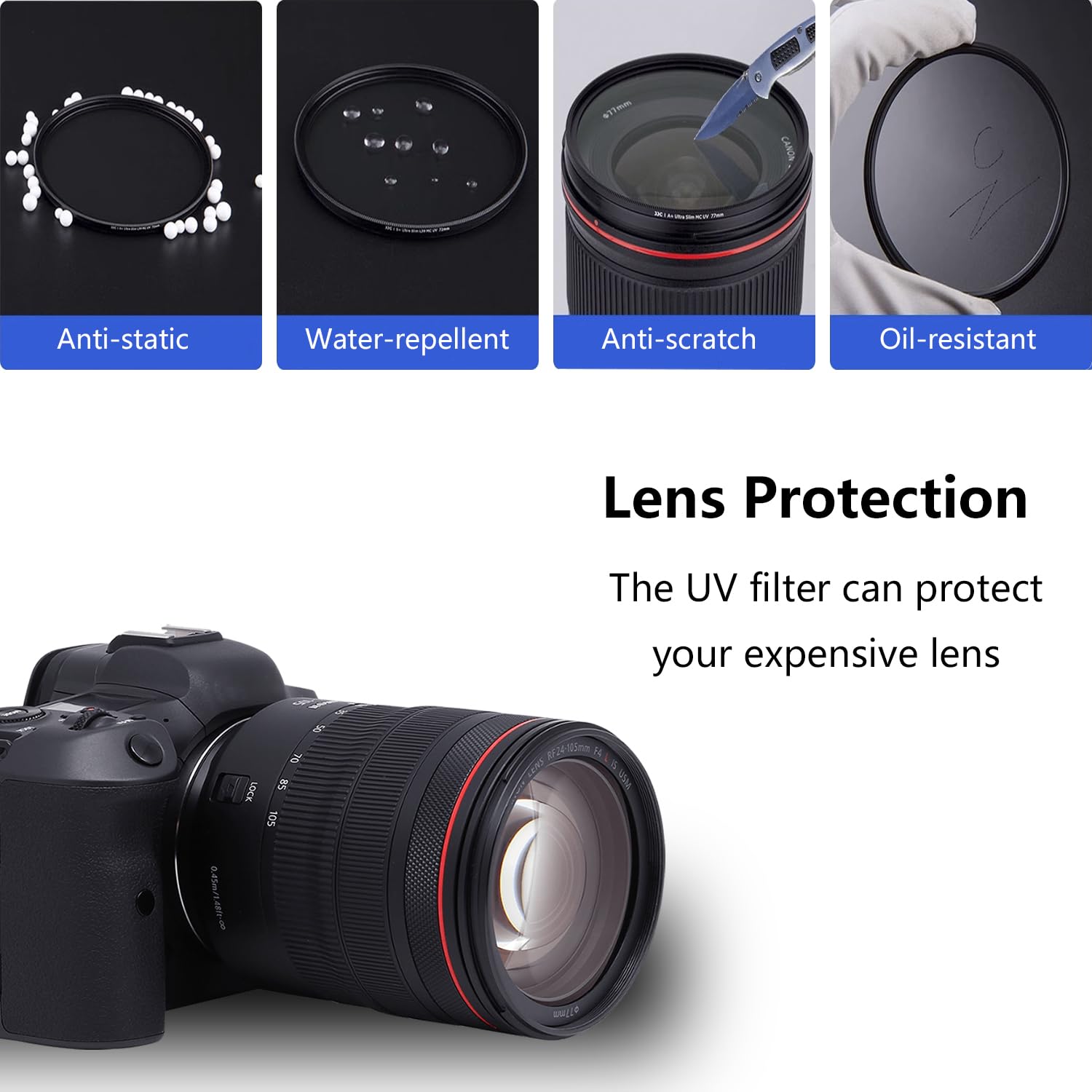 Lenskins 52Mm Uv Protective Filter, 16 Layer Multi Resistant Nano Coated, Ultra Slim, German Optics, Weather Sealed, Hd Clear Gl