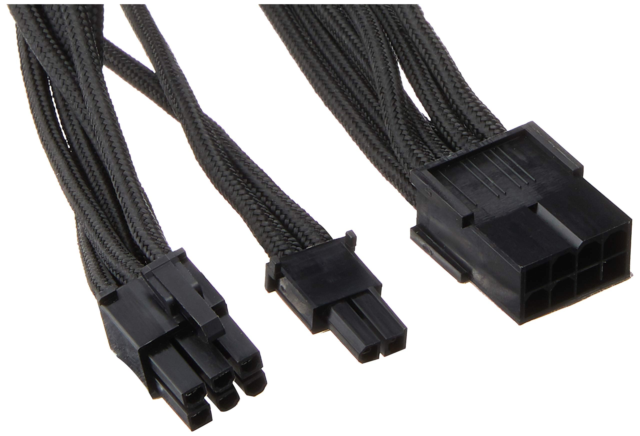 SilverStone Technology Sleeved PCI-E 8-Pin Extension Power Supply Cable PP07-PCIB Black