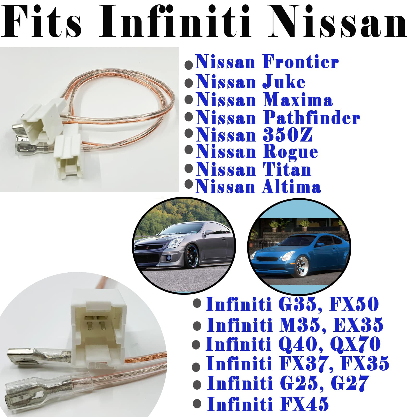 4 Pack Speaker Wire Harness Adapter Replacement For Nissan Speaker Harness 2004 2021, Compatible With Infiniti Speaker Harness 2006 2018 Car Speaker Connector Harness Adapter