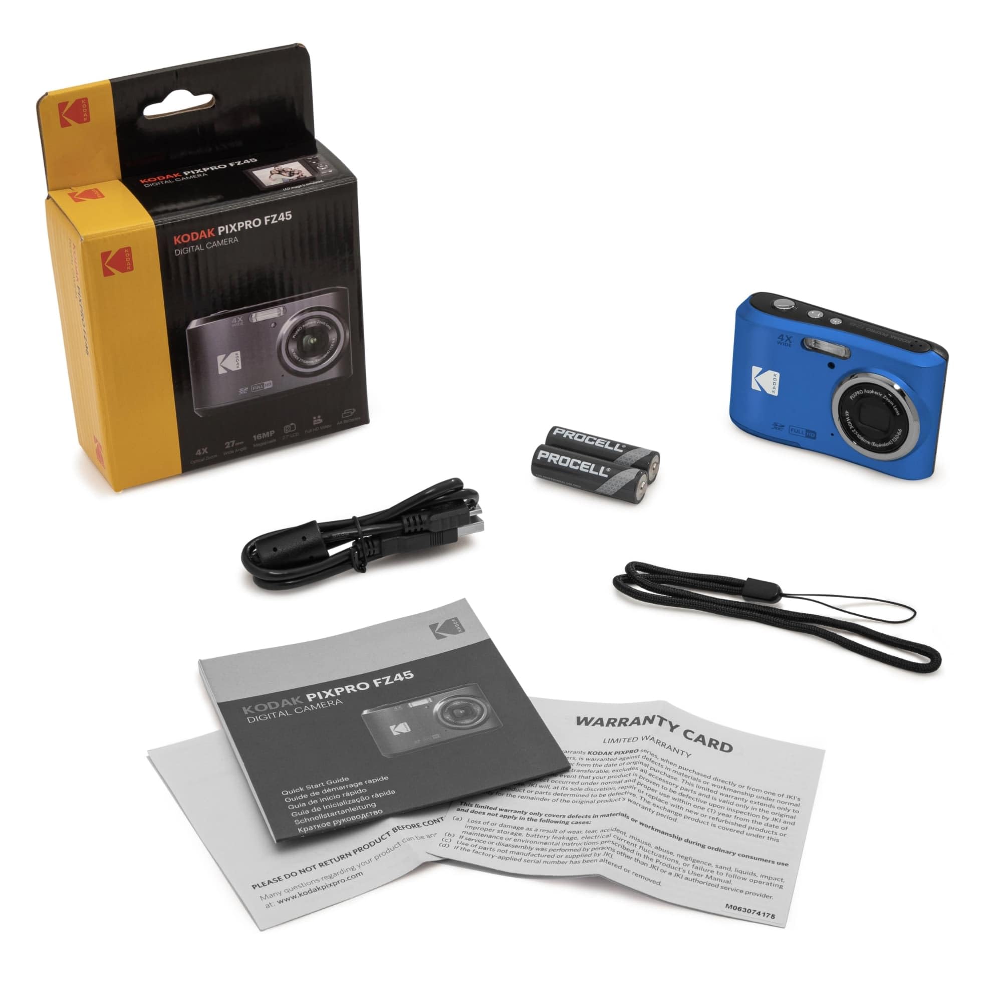 Kodak Pixpro Friendly Zoom Fz45 Bl 16Mp Digital Camera With 4X Optical Zoom 27Mm Wide Angle And 2.7'' Lcd Screen (Blue)